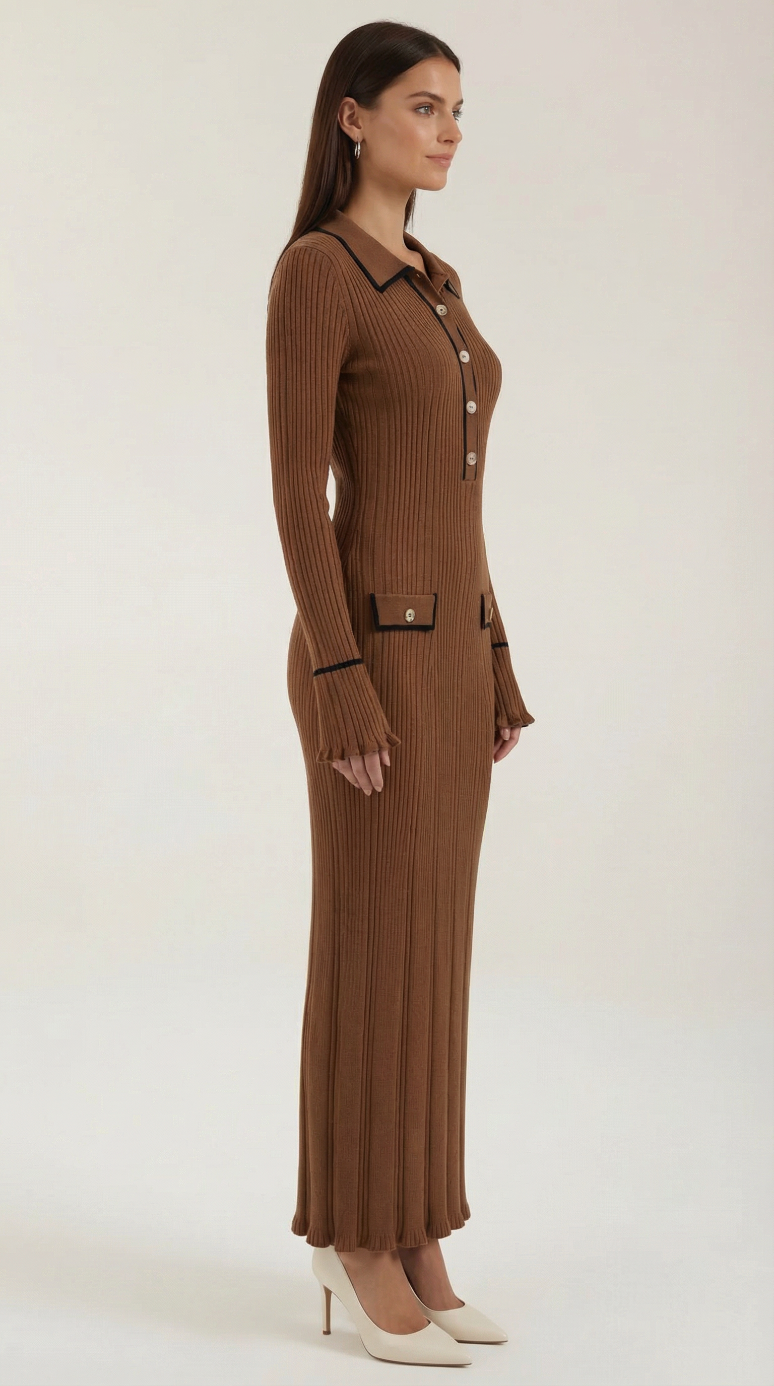 Josephine Women's Ribbed Knitted Bodycon Maxi Dress