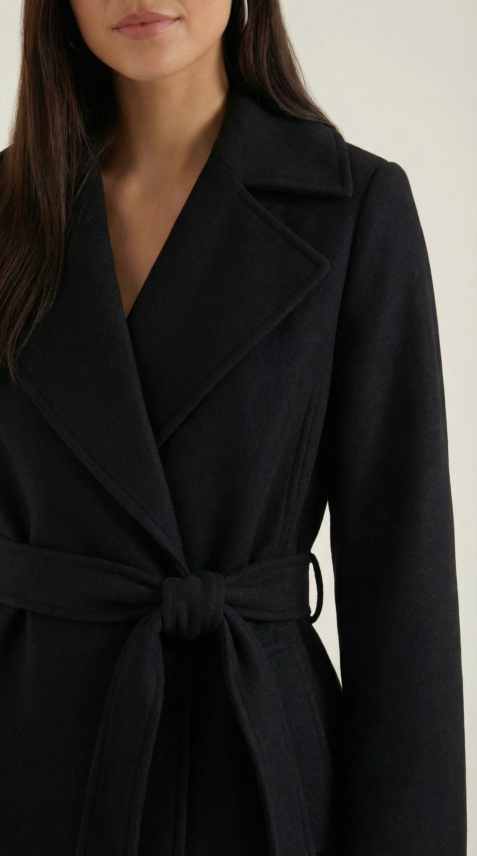Joyce Women's Belted Wool-Look Longline Wrap Coat