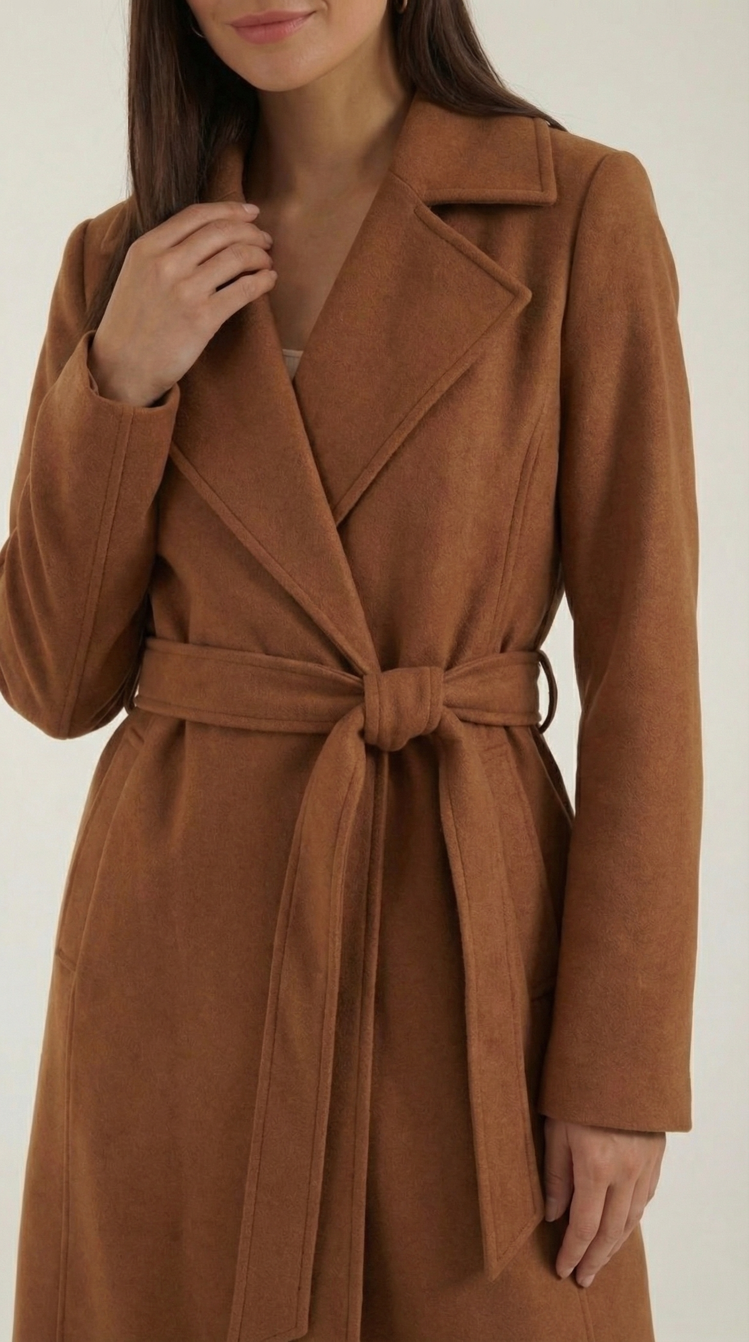 Joyce Women's Belted Wool-Look Longline Wrap Coat