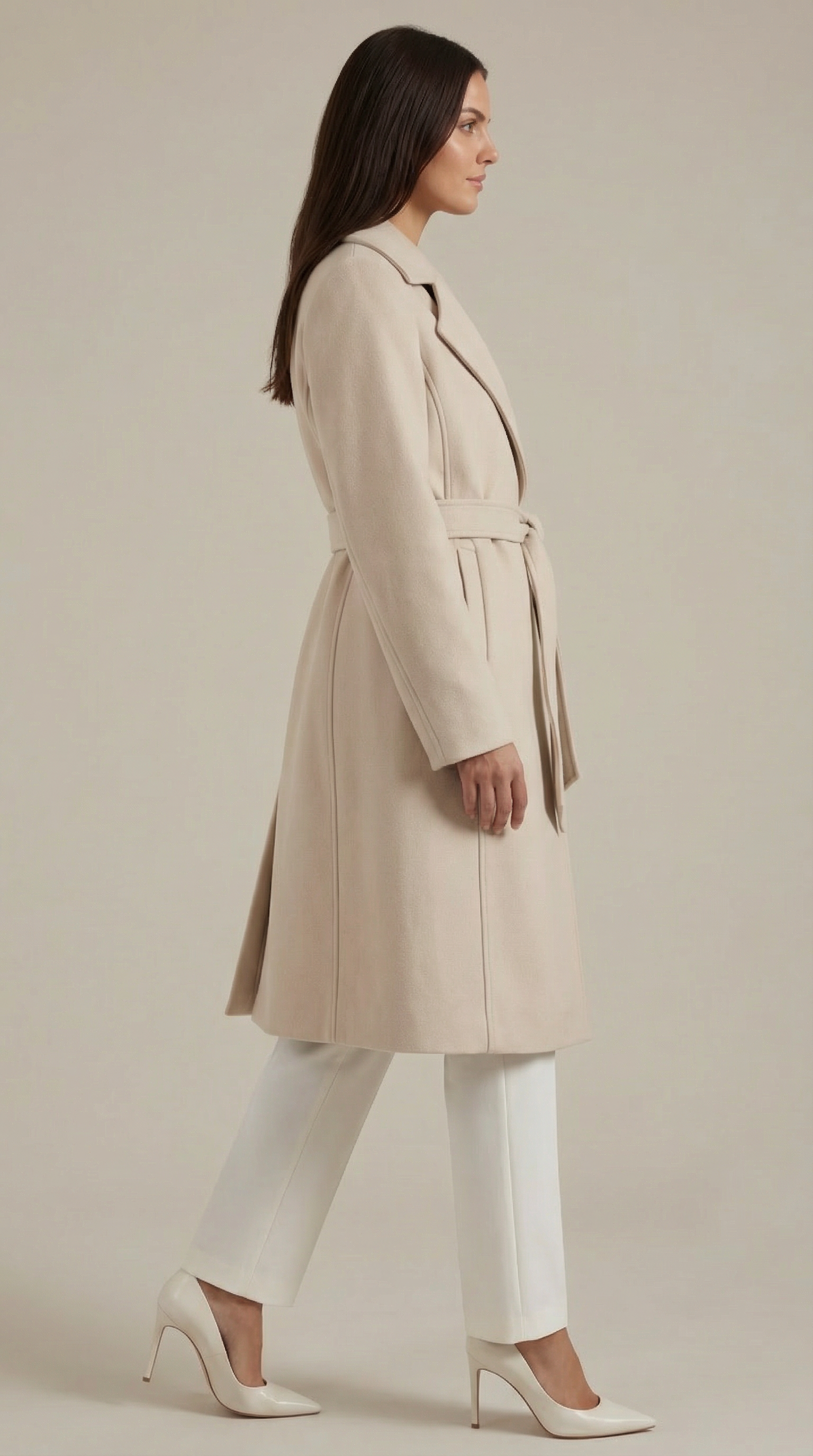 Joyce Women's Belted Wool-Look Longline Wrap Coat