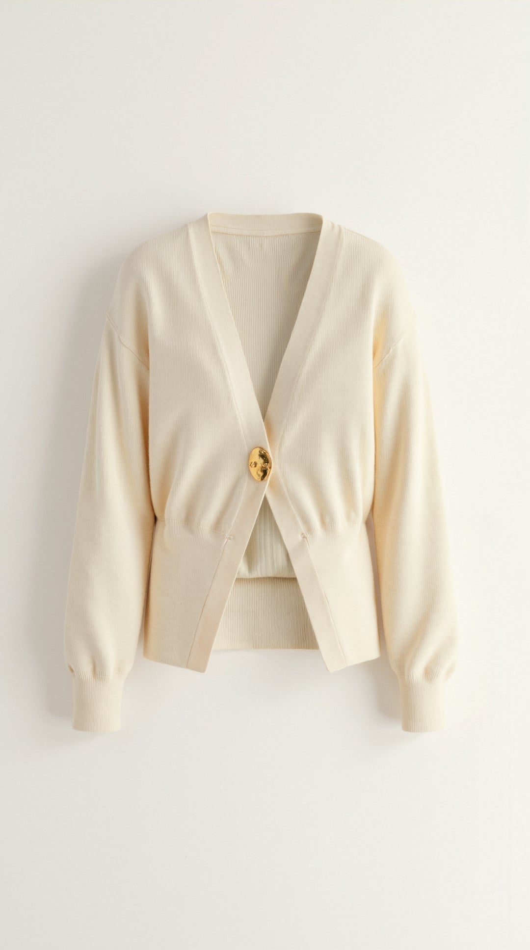 Kathleen Women's Deep V-Neck Knitted Jumper with Gold Button