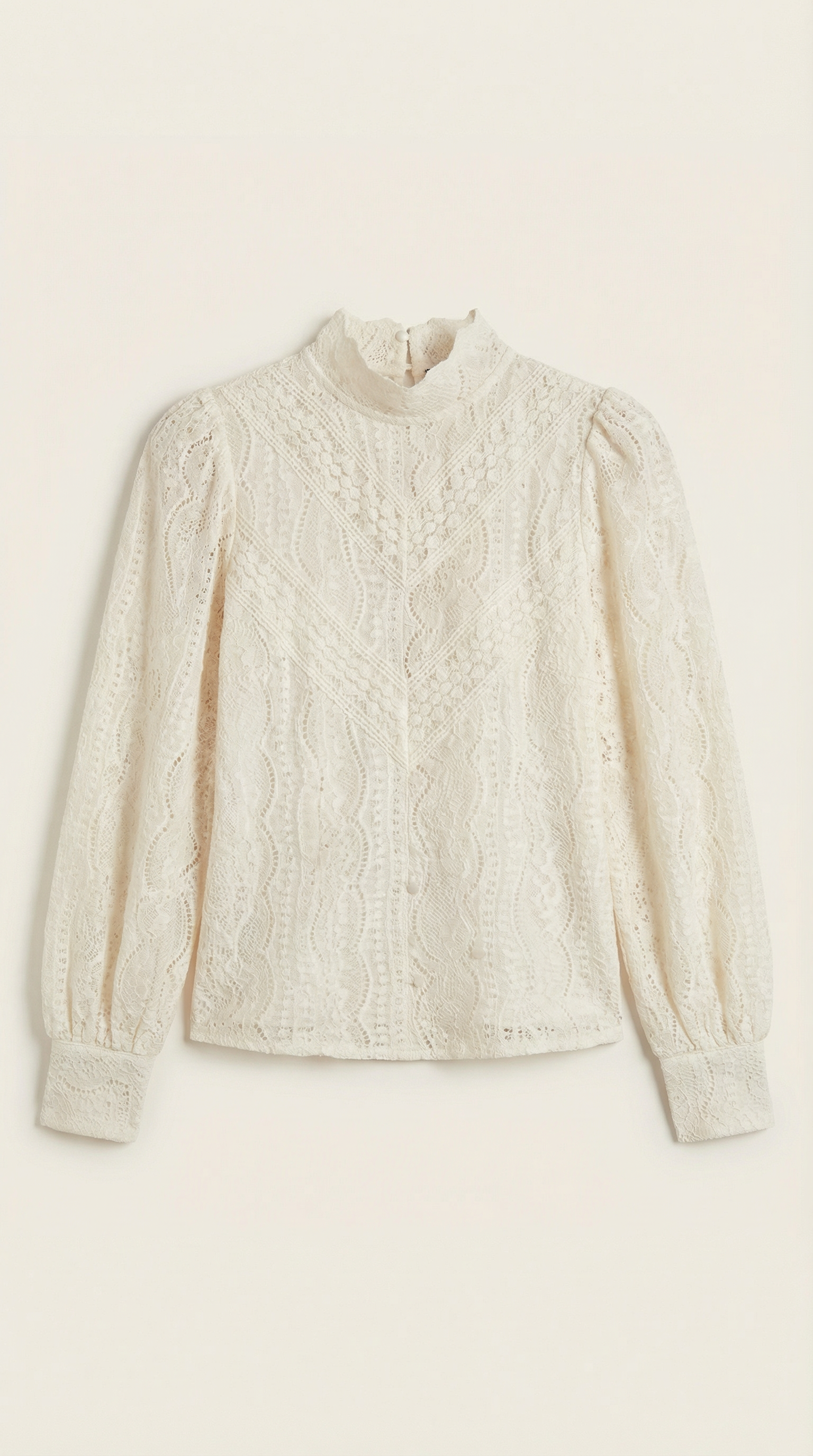 Loretta Women's Lace Mock Neck Long Sleeve Blouse