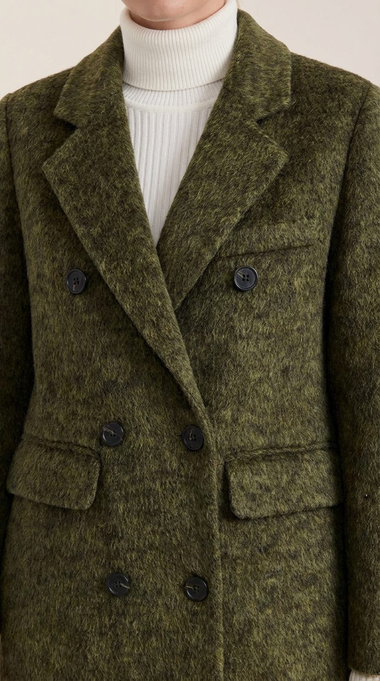 Lucille Women's Double-Breasted Wool-Look Longline Coat