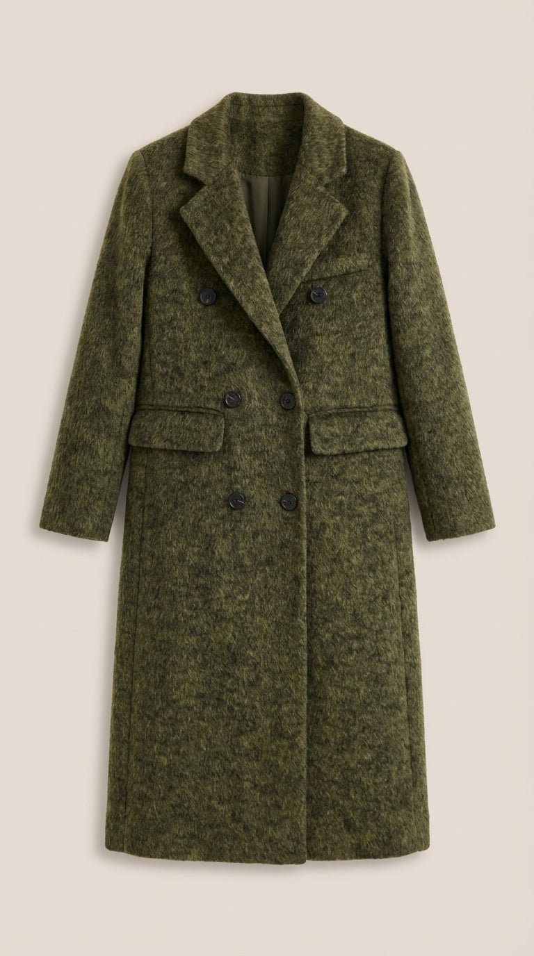 Lucille Women's Double-Breasted Wool-Look Longline Coat