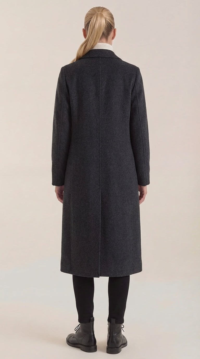 Lucille Women's Double-Breasted Wool-Look Longline Coat