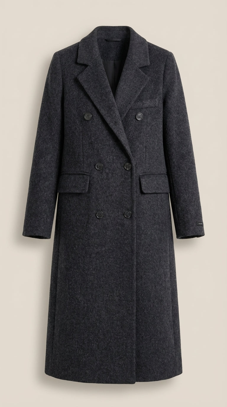 Lucille Women's Double-Breasted Wool-Look Longline Coat