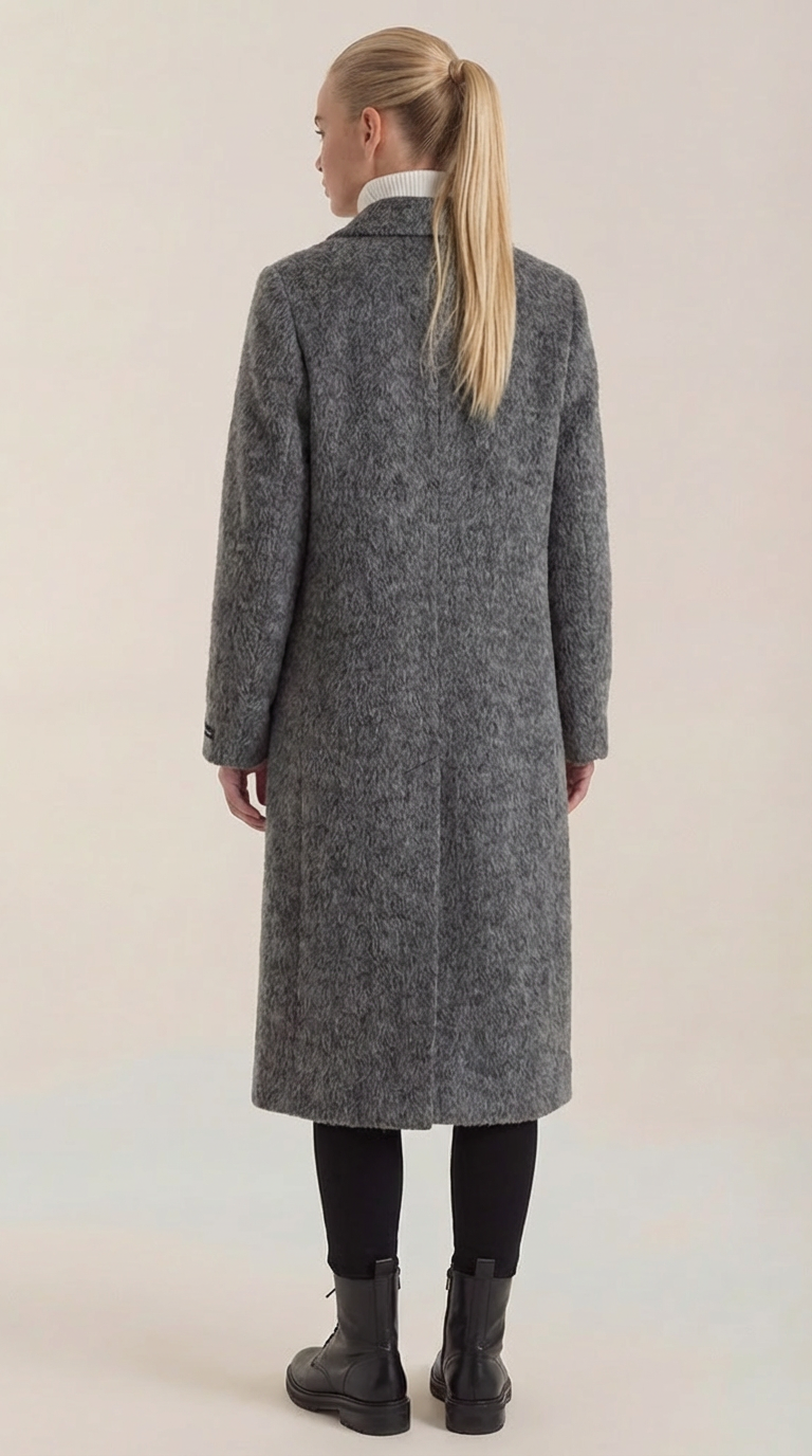 Lucille Women's Double-Breasted Wool-Look Longline Coat
