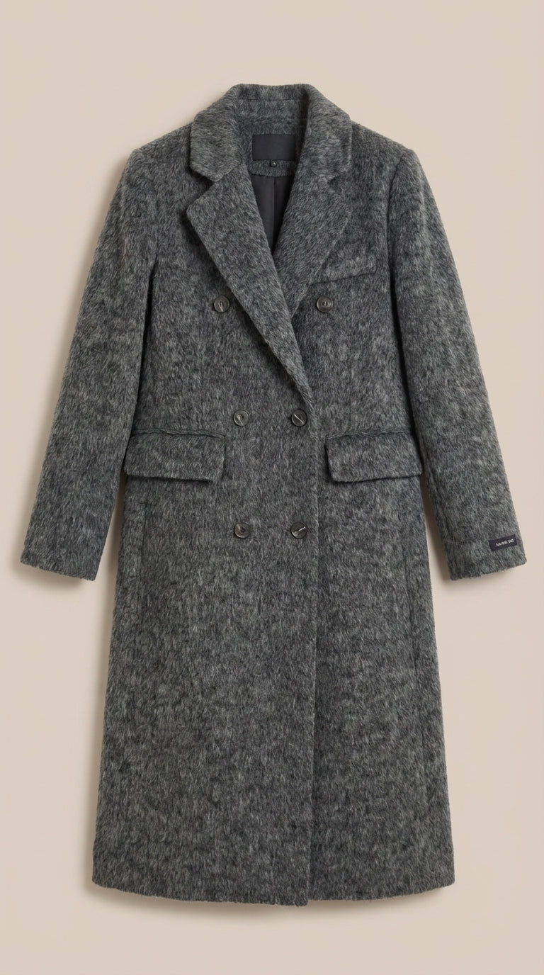 Lucille Women's Double-Breasted Wool-Look Longline Coat