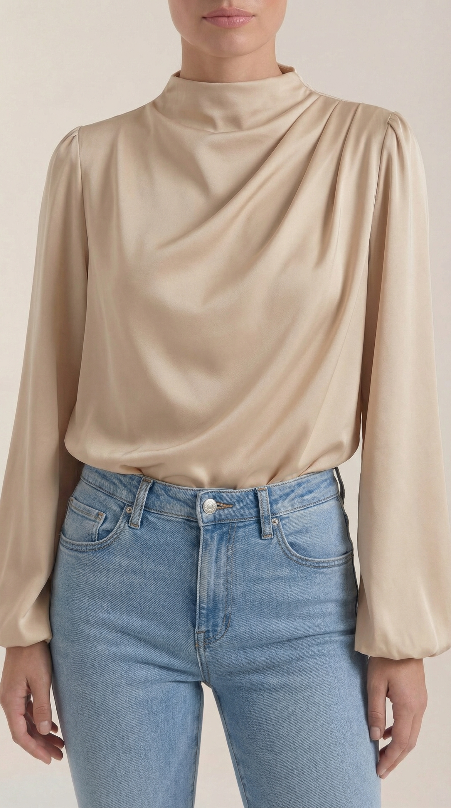 Marcia Women's Draped Relaxed Long Sleeve Blouse