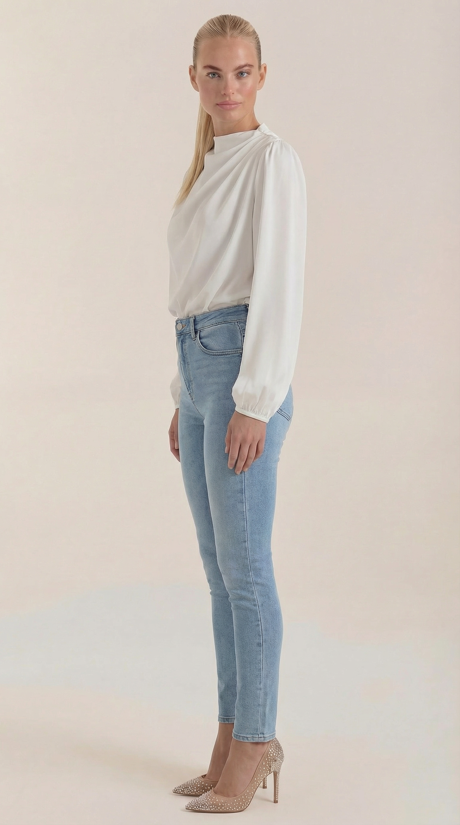 Marcia Women's Draped Relaxed Long Sleeve Blouse
