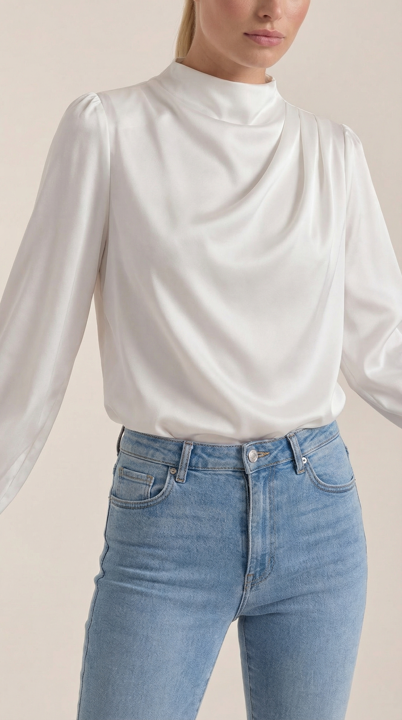 Marcia Women's Draped Relaxed Long Sleeve Blouse
