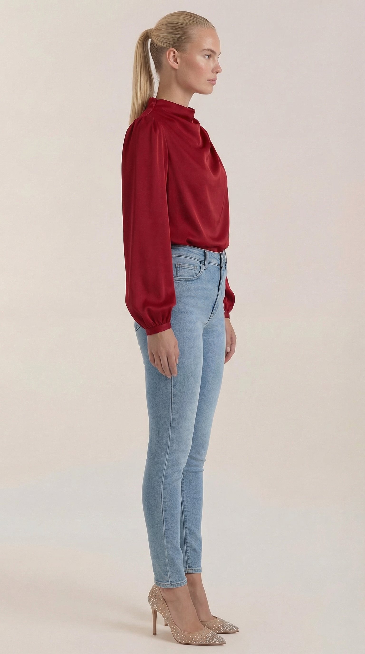 Marcia Women's Draped Relaxed Long Sleeve Blouse