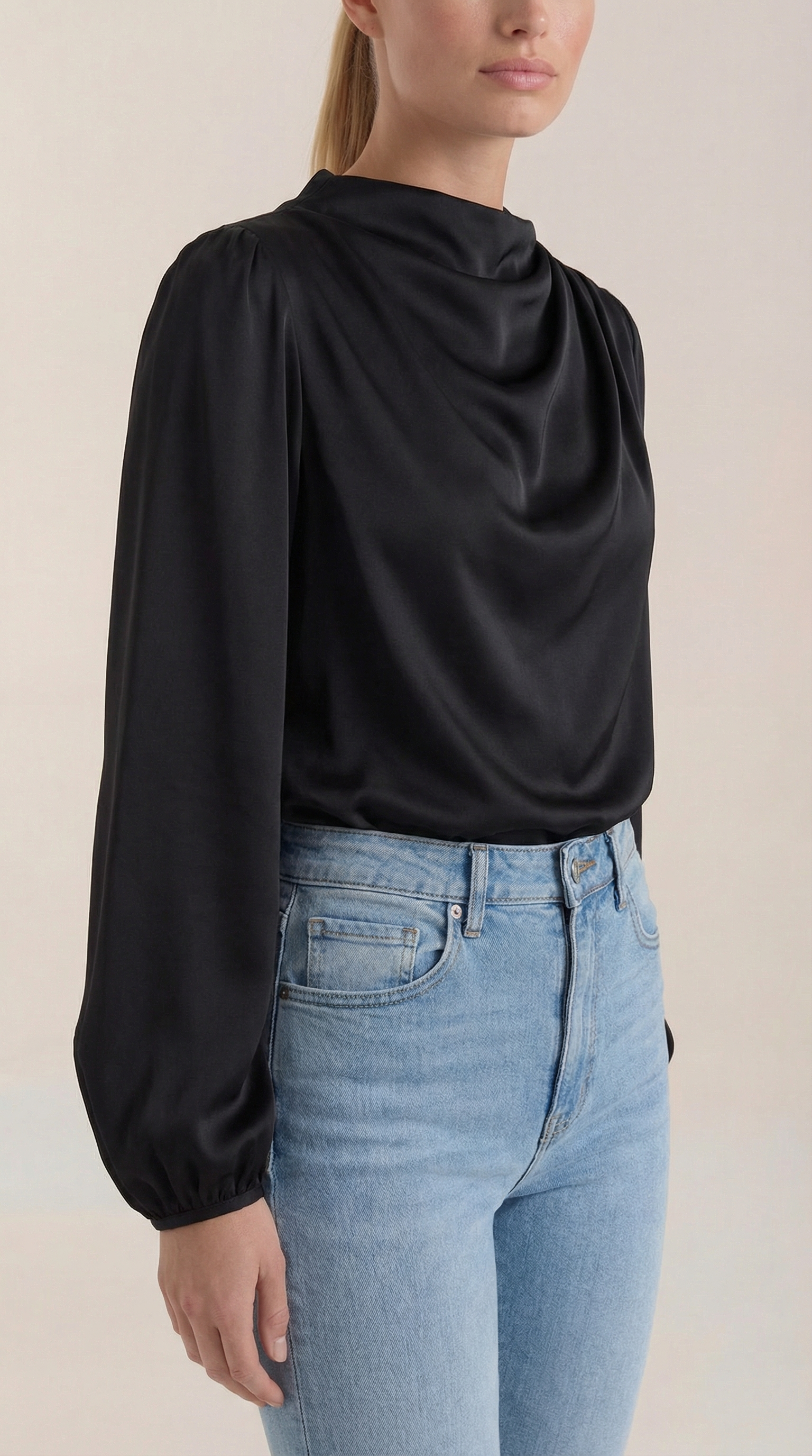 Marcia Women's Draped Relaxed Long Sleeve Blouse