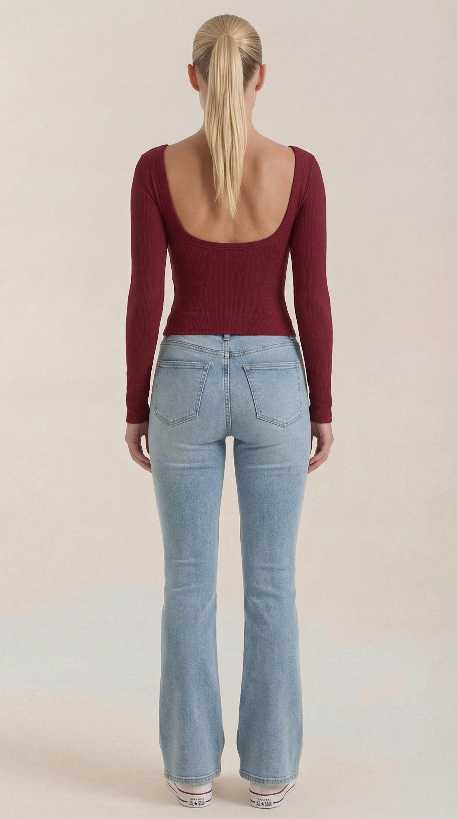 Marian Women's Scoop Neck Long Sleeve Stretch Top