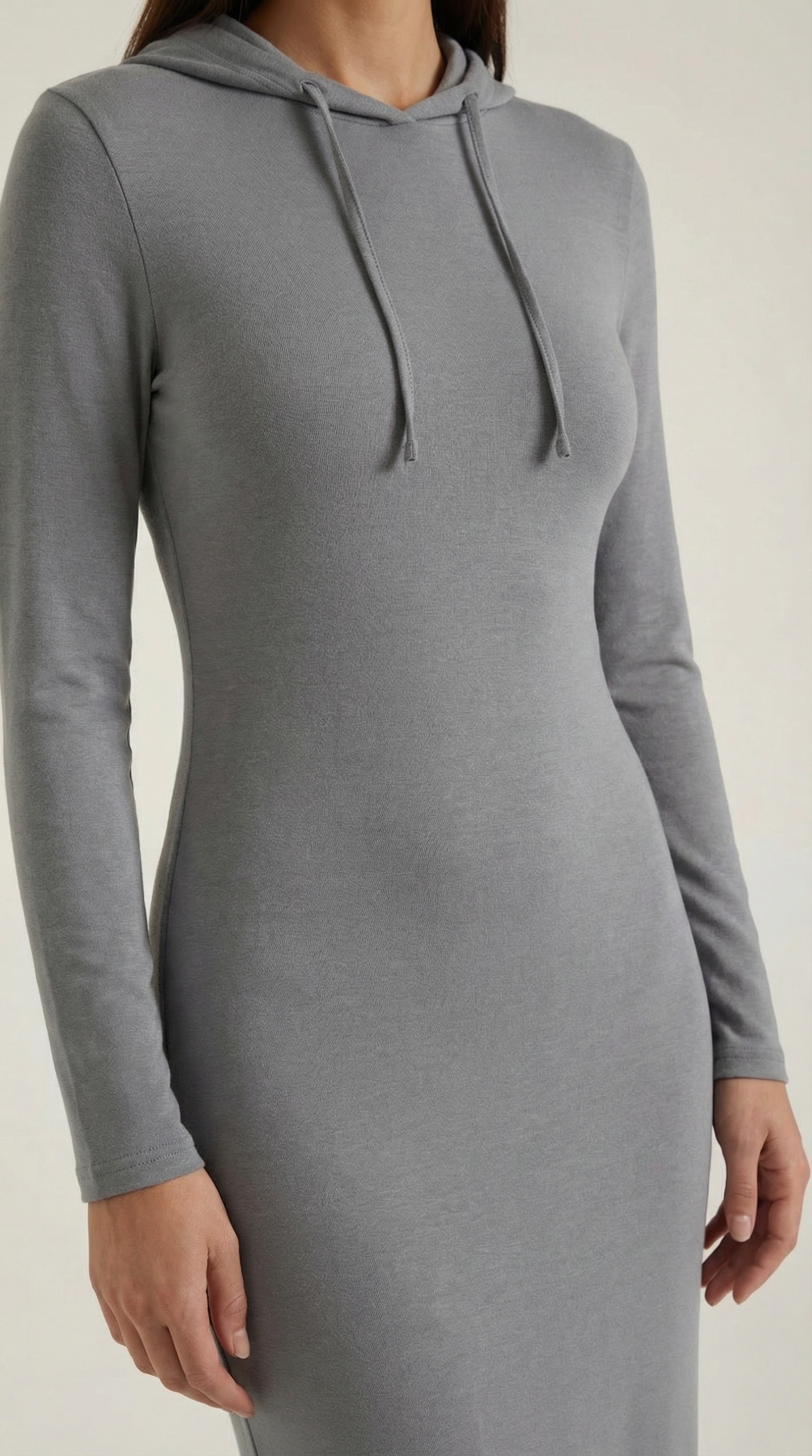 Marilyn Women's Drawstring Hooded Bodycon Maxi Dress