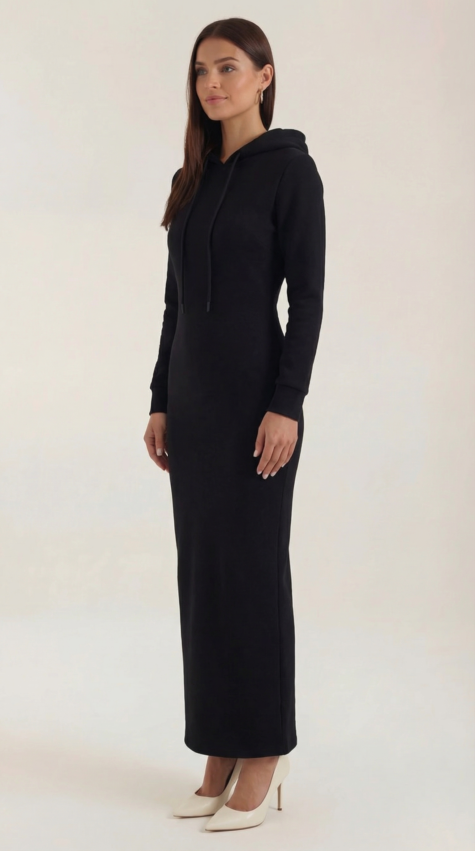 Marilyn Women's Drawstring Hooded Bodycon Maxi Dress