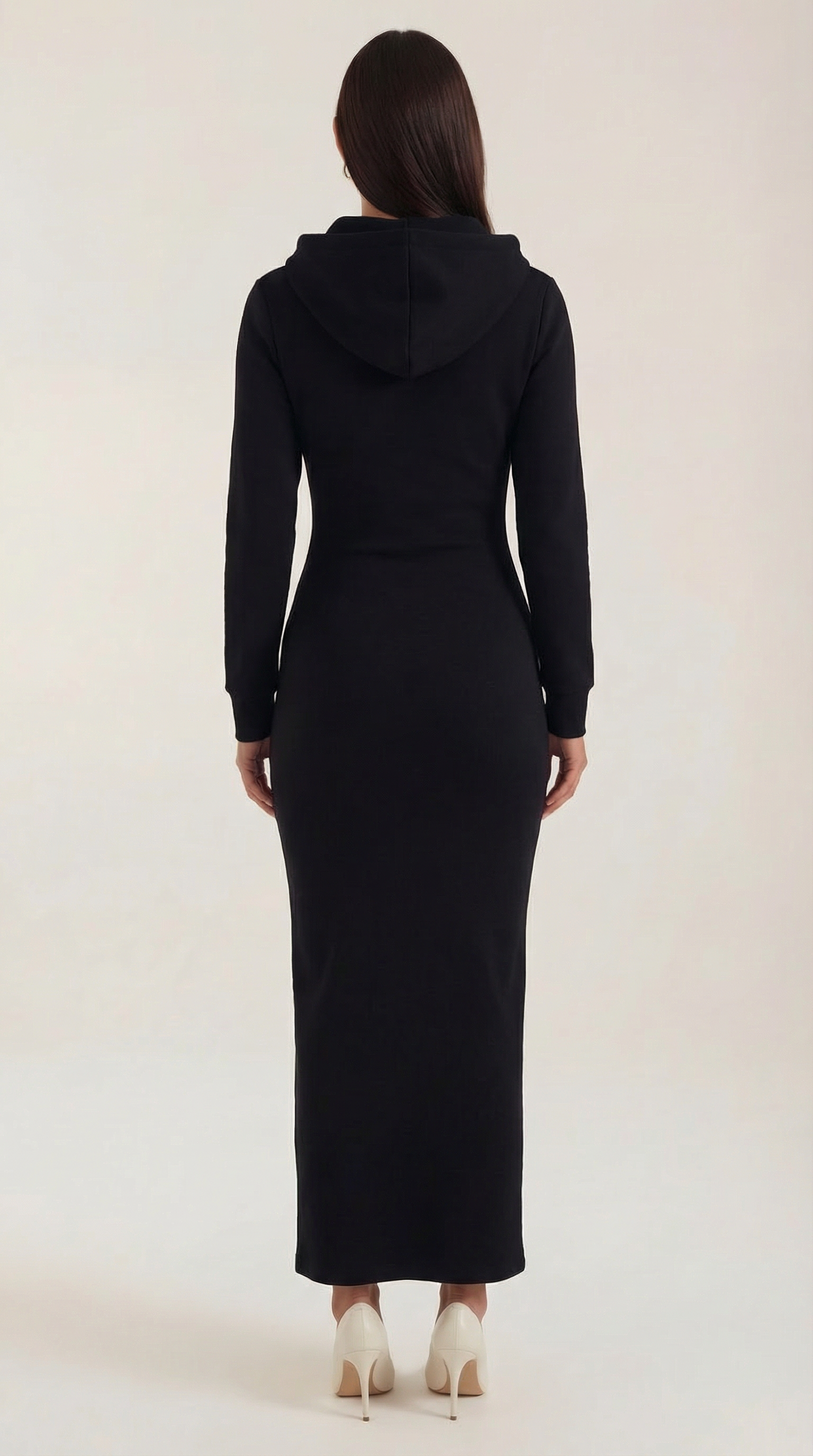 Marilyn Women's Drawstring Hooded Bodycon Maxi Dress