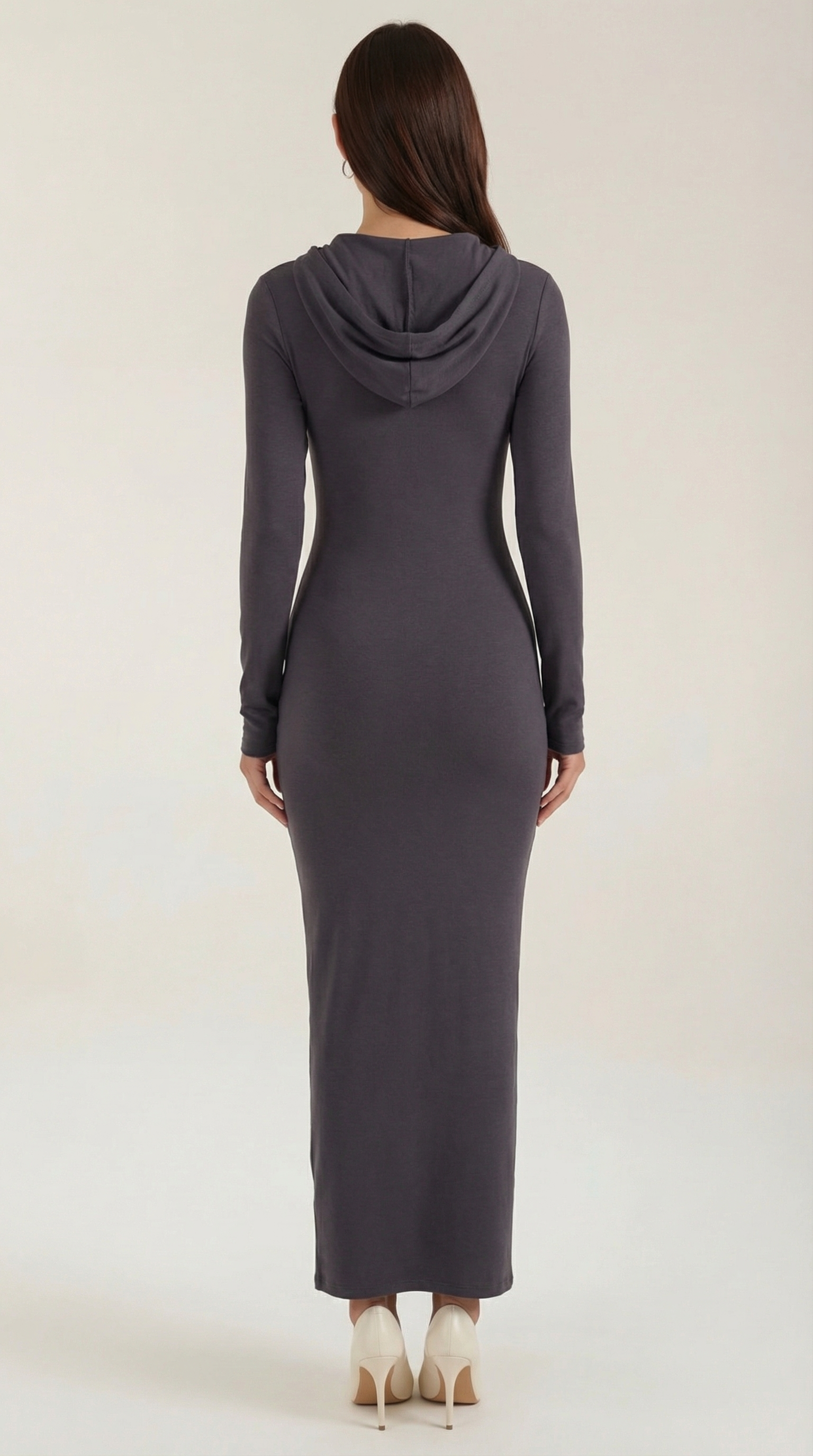 Marilyn Women's Drawstring Hooded Bodycon Maxi Dress
