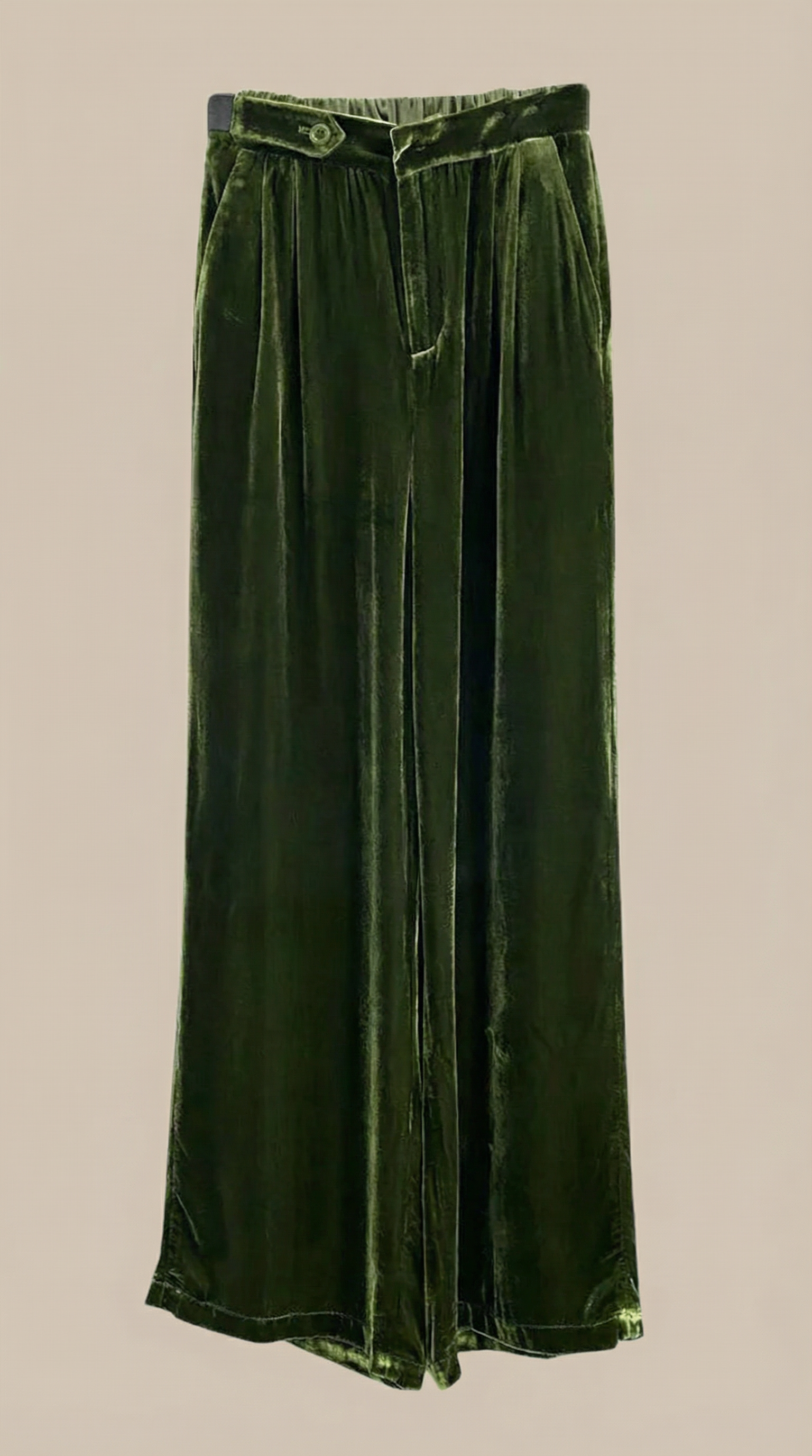 Nadine Women's High Waist Velvet Wide Leg Trousers