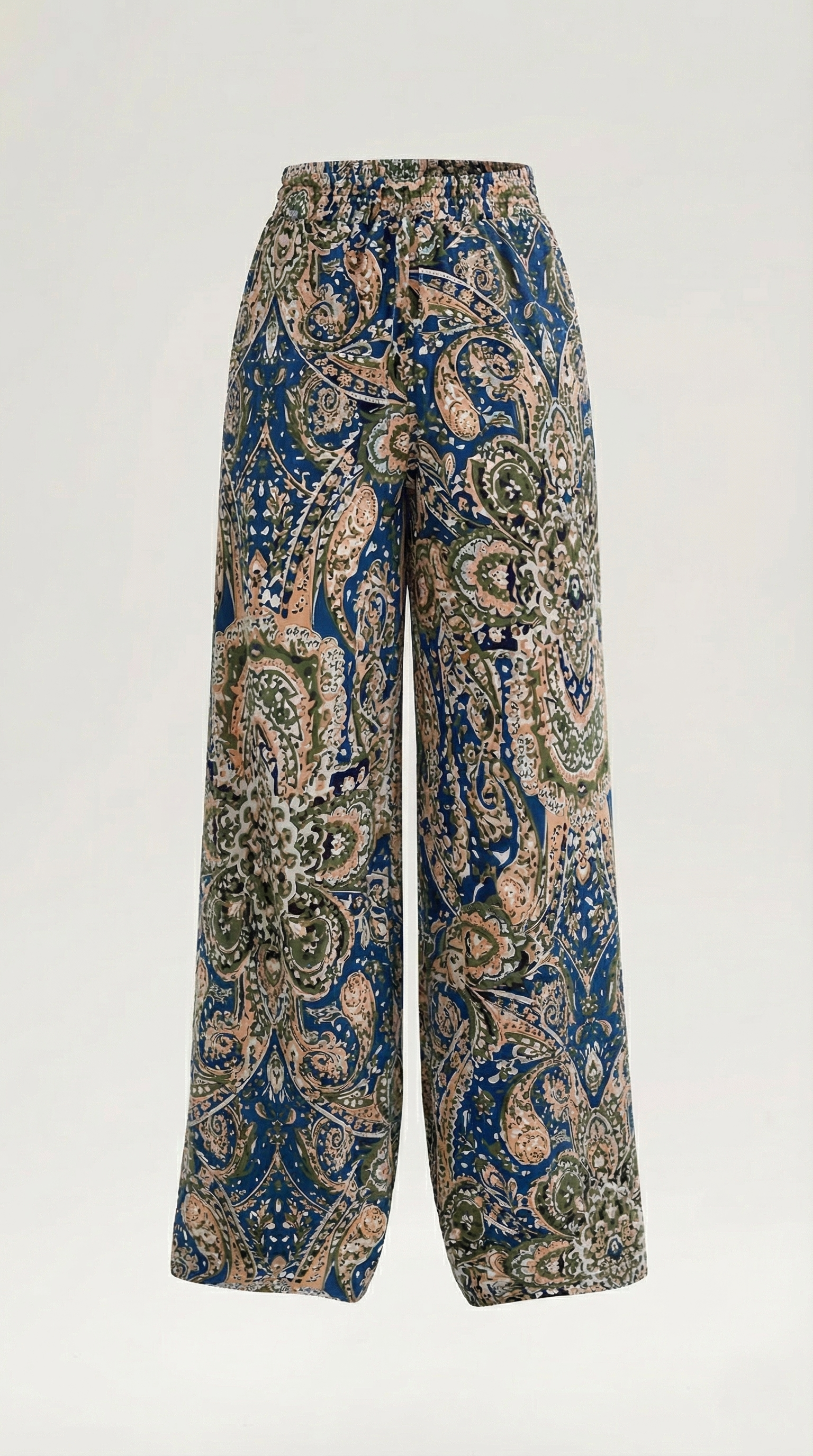 Pam Women's Flowy Wide Leg Paisley Print Trousers
