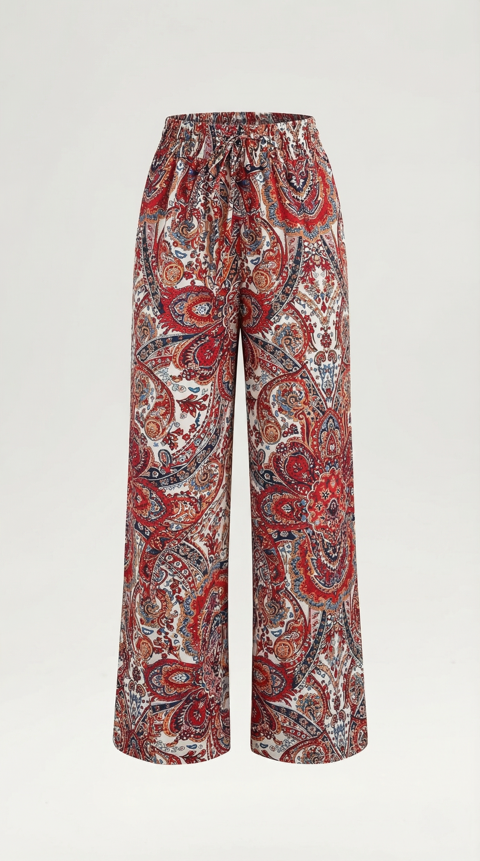 Pam Women's Flowy Wide Leg Paisley Print Trousers