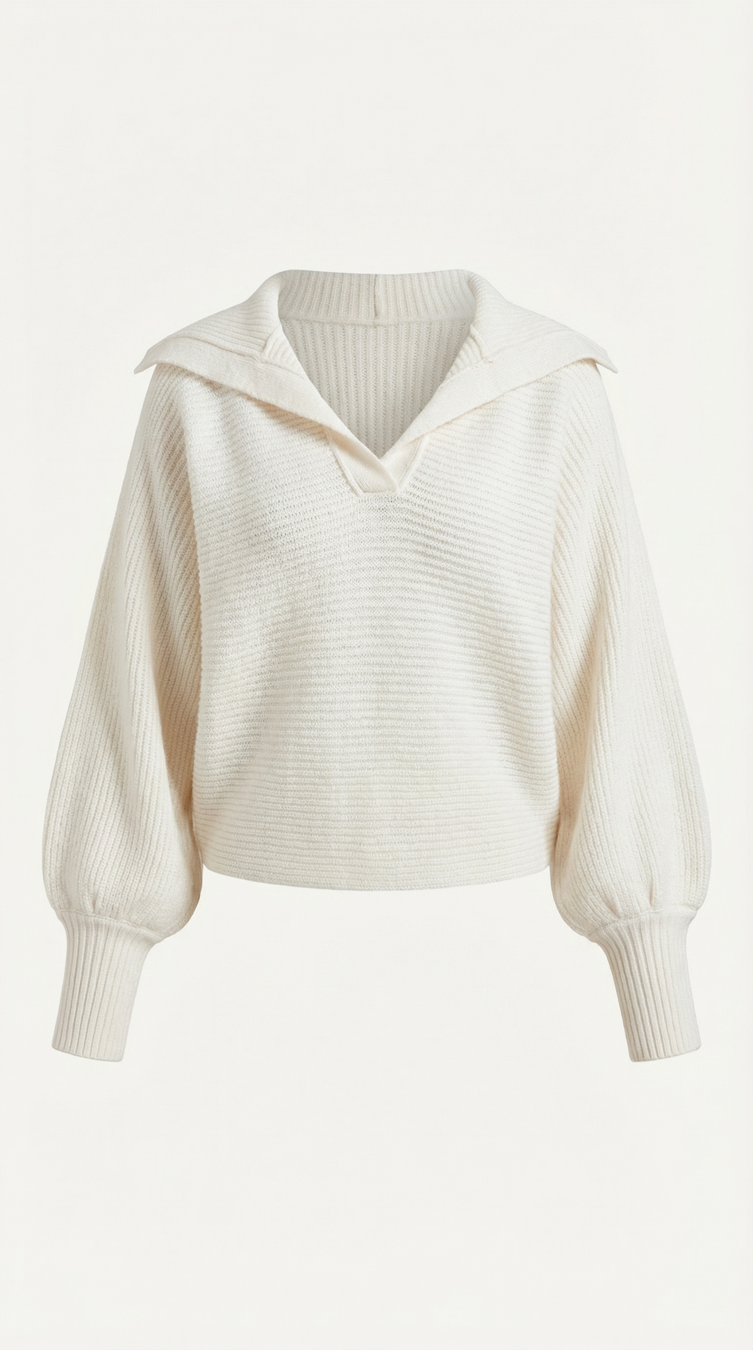 Pauline Women's Ribbed Collared Chunky Knit Jumper