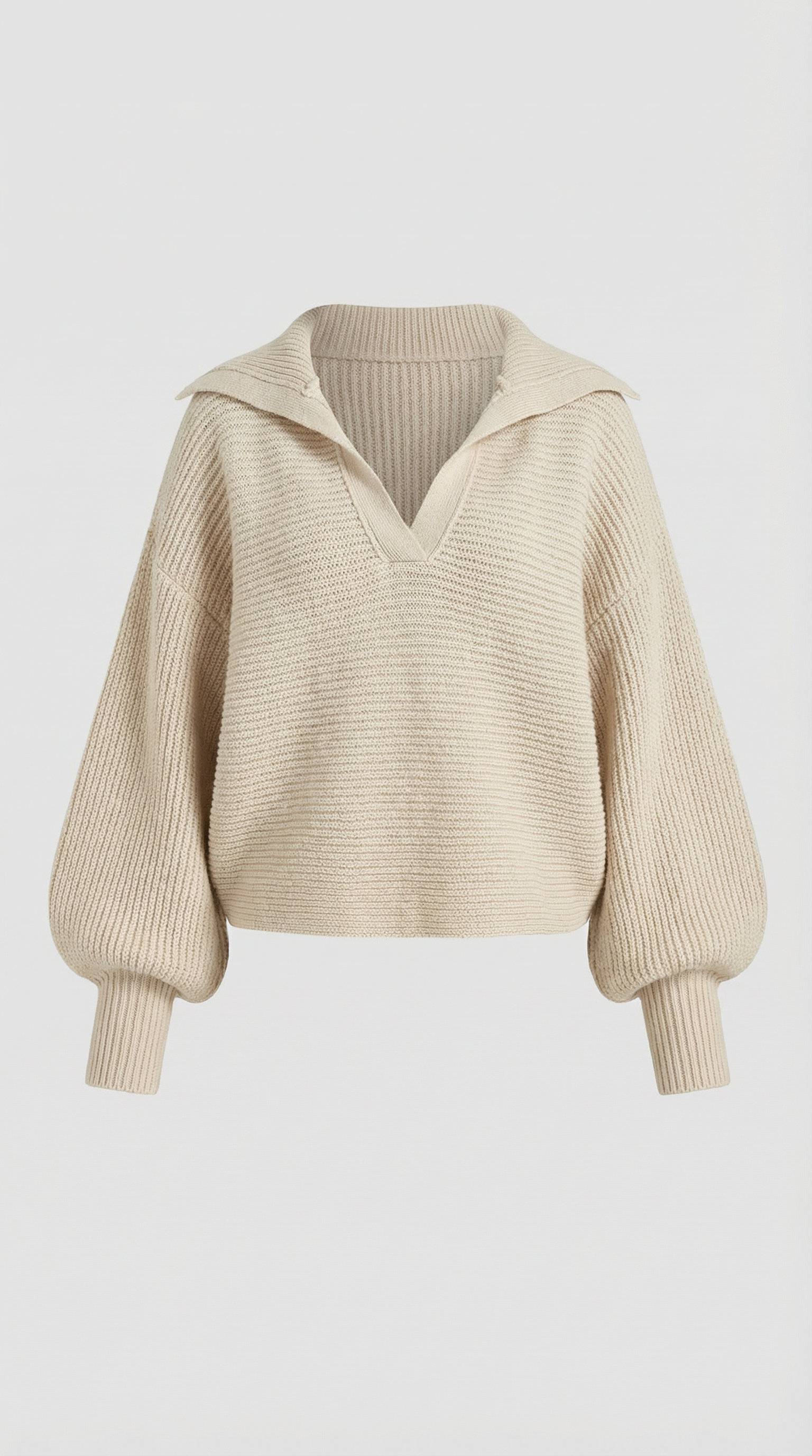 Pauline Women's Ribbed Collared Chunky Knit Jumper