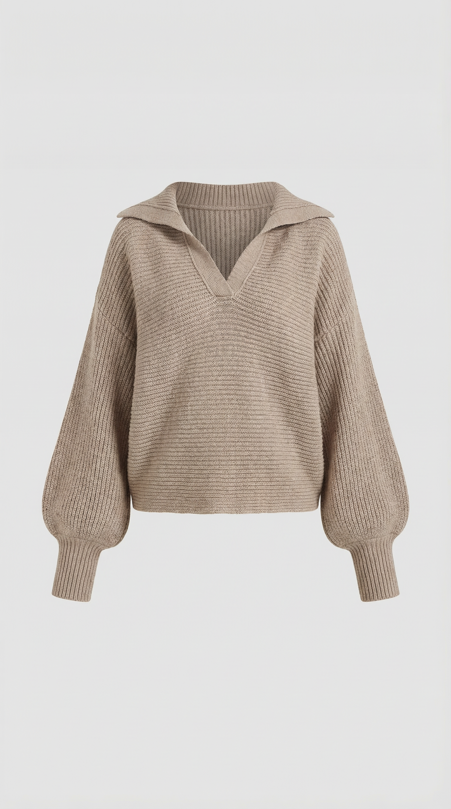 Pauline Women's Ribbed Collared Chunky Knit Jumper