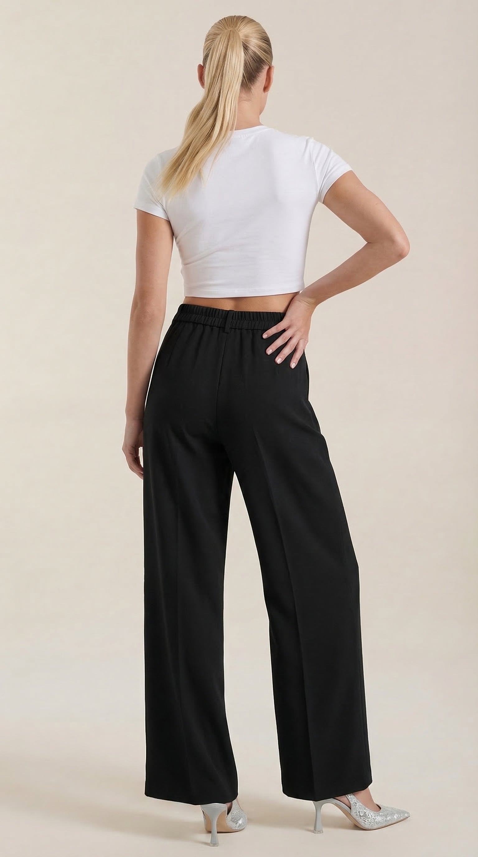 Rebecca Women's High Waist Wide-Leg Office Trousers