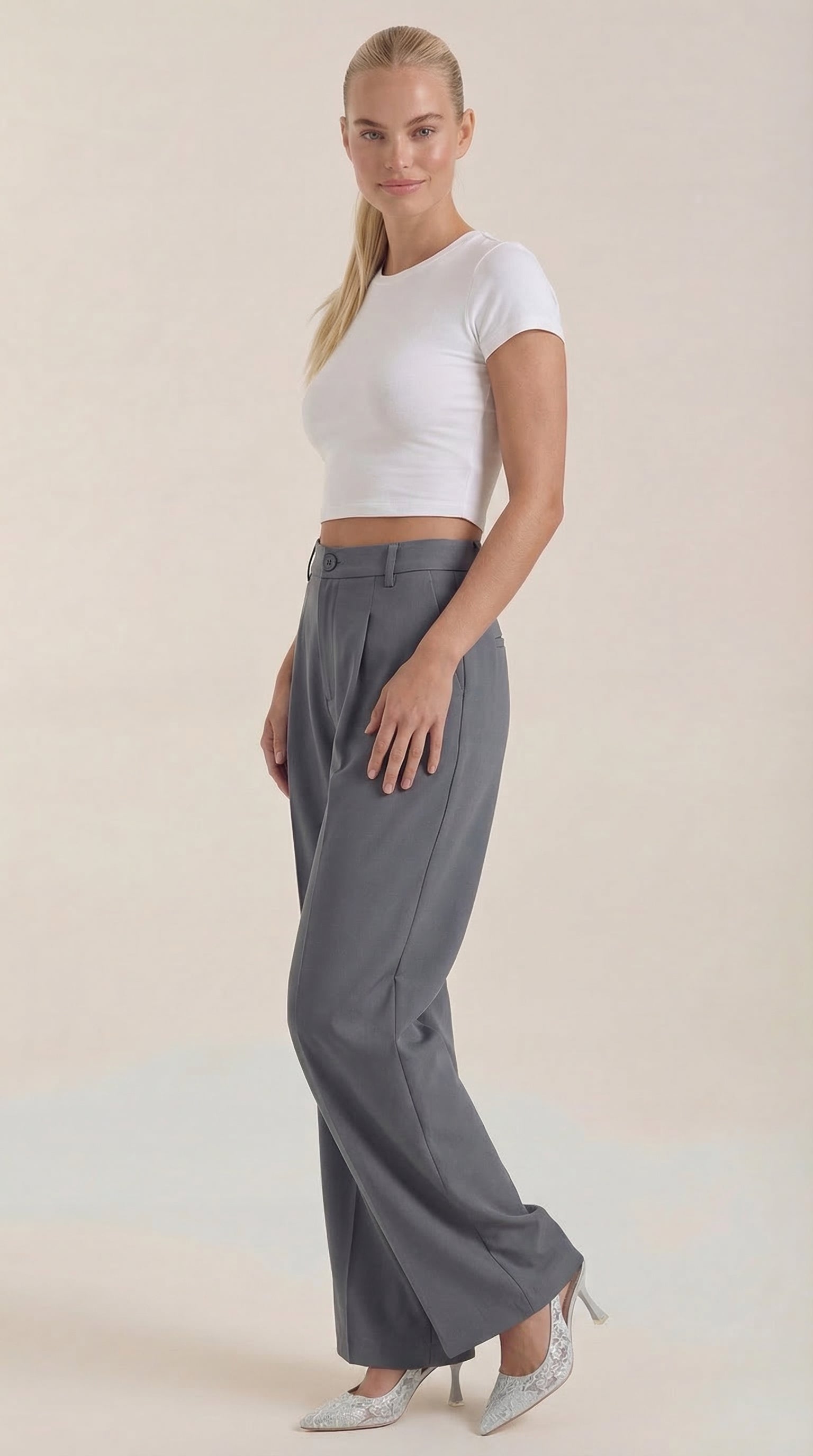 Rebecca Women's High Waist Wide-Leg Office Trousers