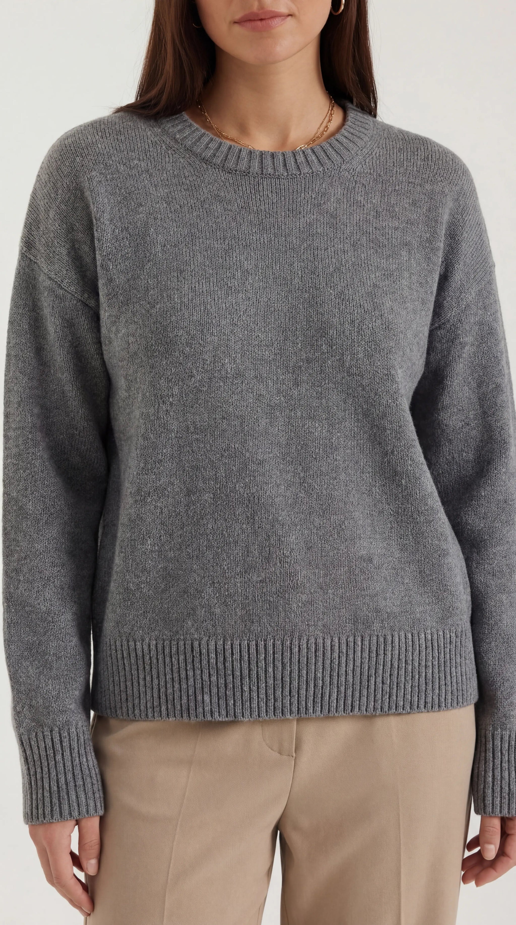 Ruby Women's Ribbed Edge Oversized Knit Jumper