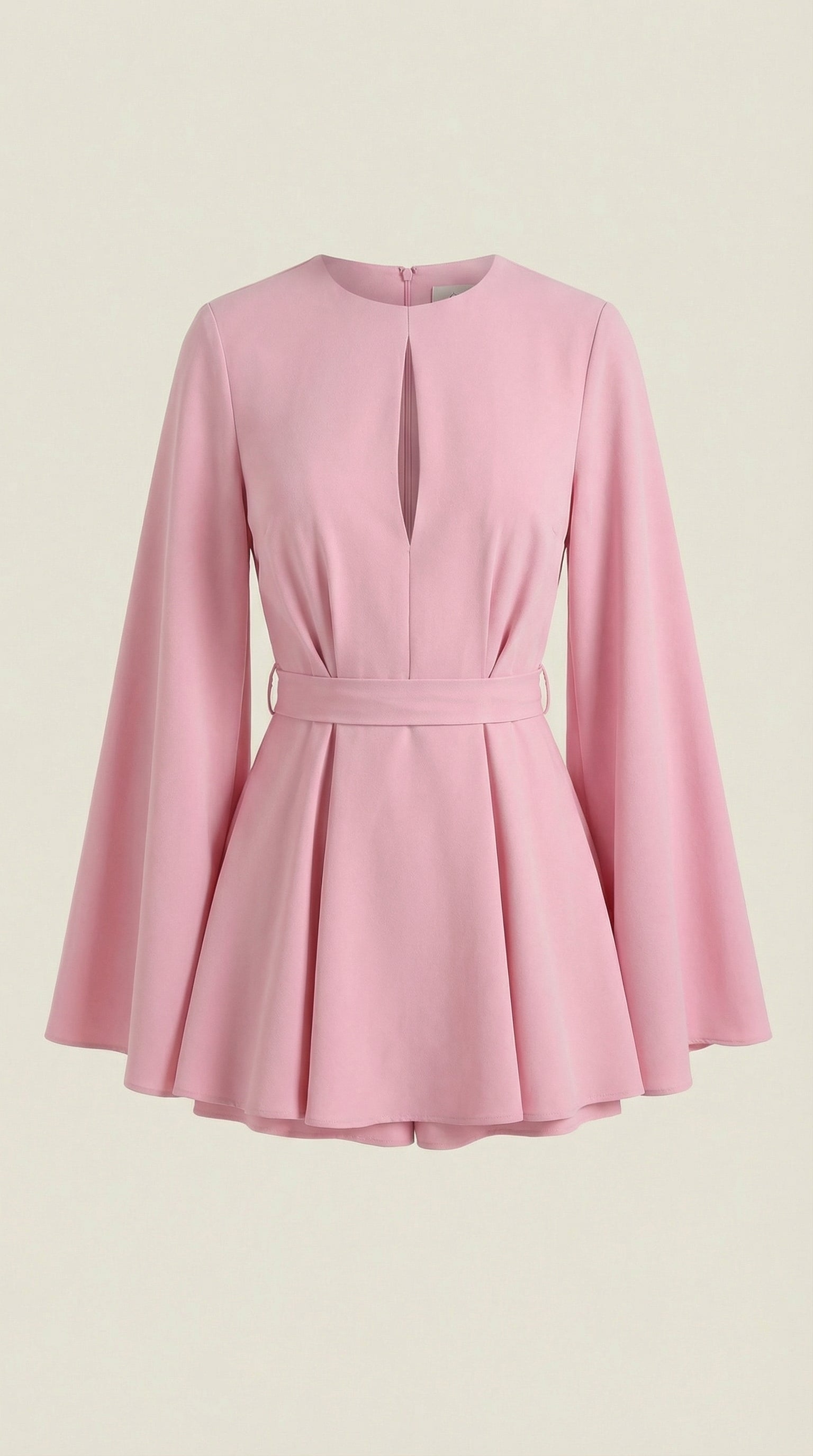 Serena Women's Flowy Bell Sleeve Tie Waist Mini Dress