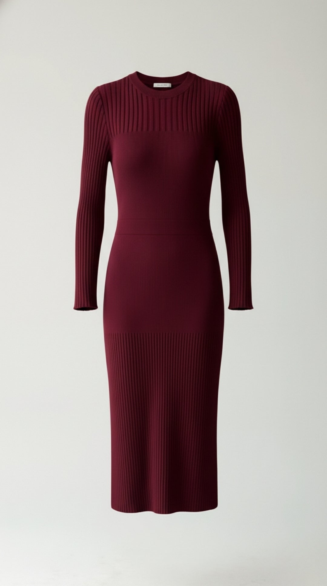 Sheila Women's Crew Neck Ribbed Bodycon Midi Dress