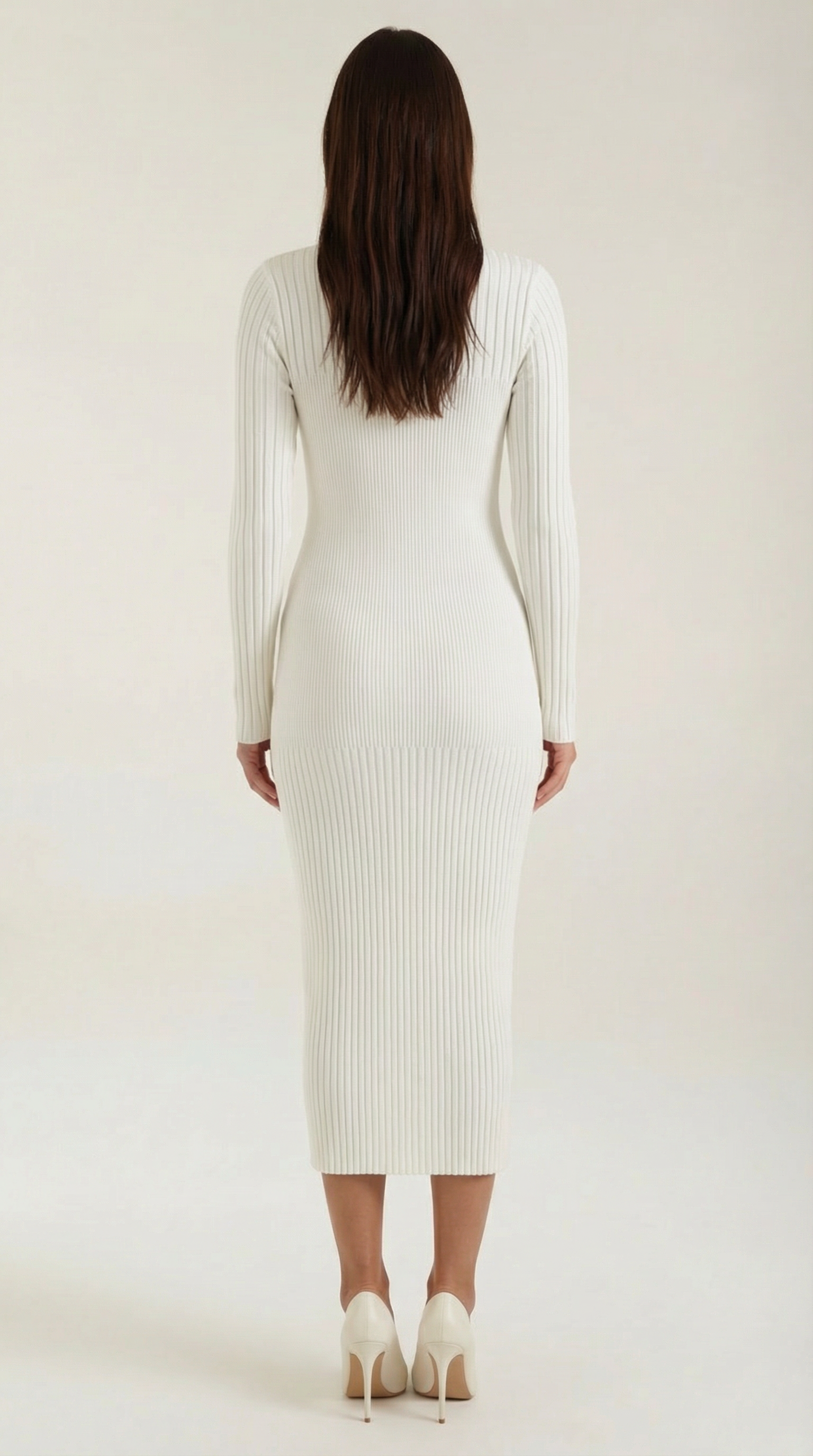 Sheila Women's Crew Neck Ribbed Bodycon Midi Dress