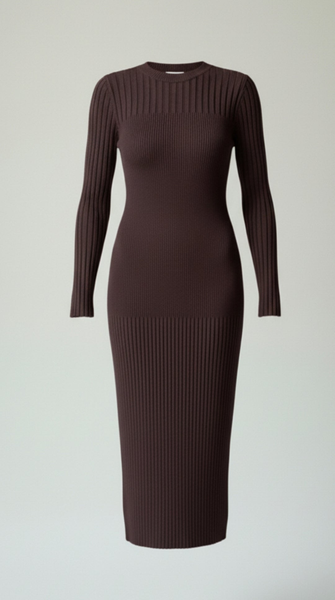 Sheila Women's Crew Neck Ribbed Bodycon Midi Dress