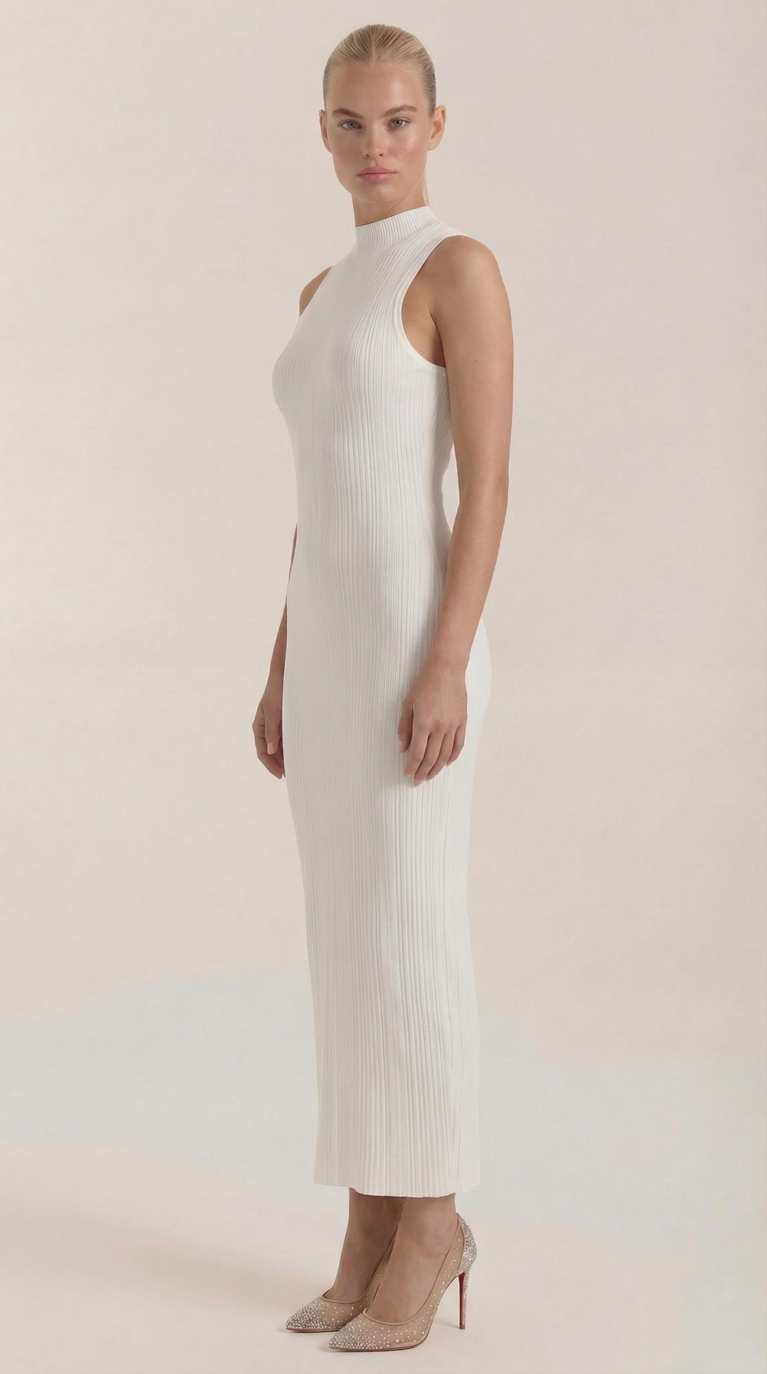 Sonia Women's Ribbed Mock Neck Bodycon Maxi Dress