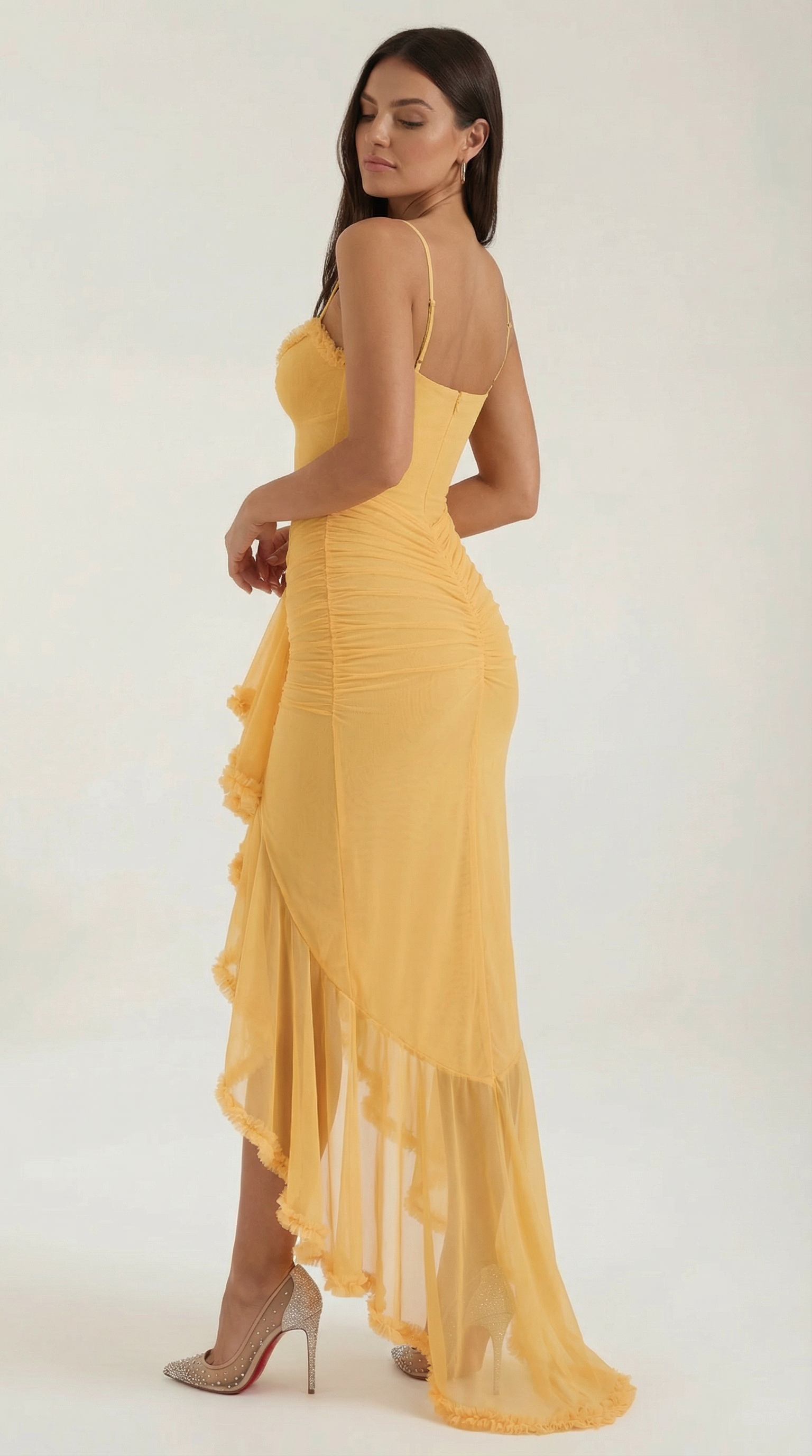 Wisteria Women's Sweetheart Ruffle Trim Maxi Gown