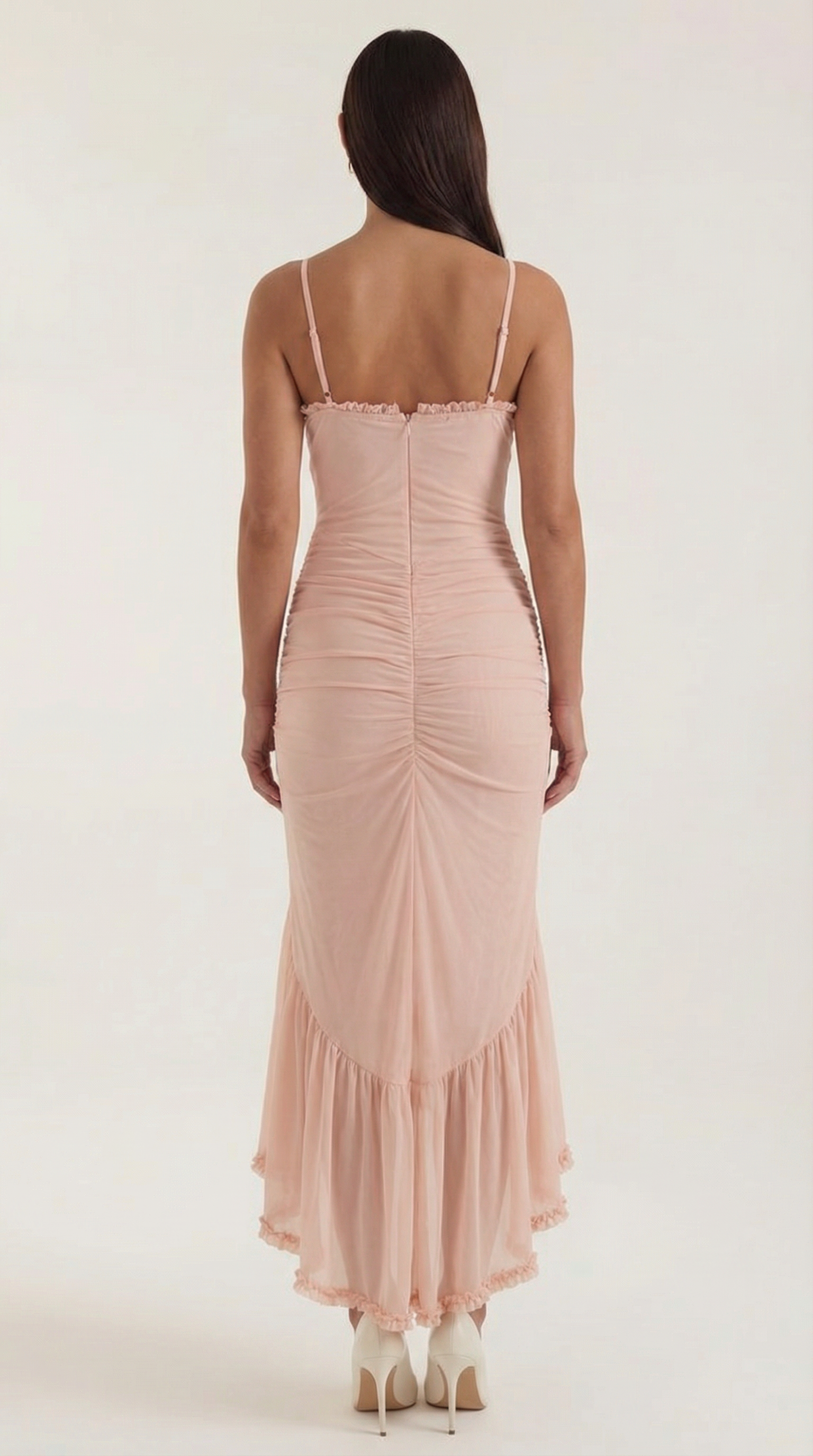 Wisteria Women's Sweetheart Ruffle Trim Maxi Gown