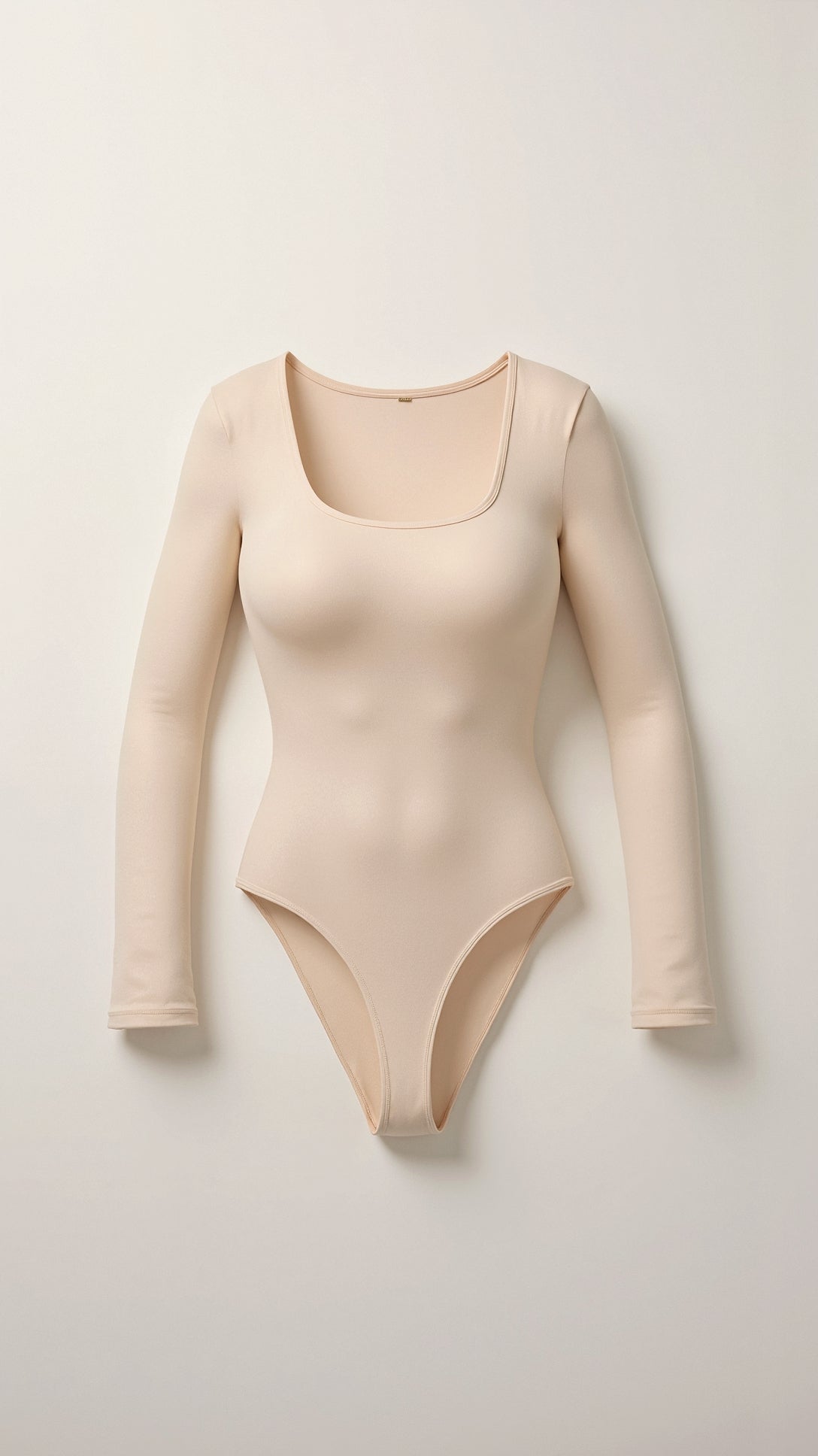 Women's Long Sleeve Square Neck Thong Bodysuit