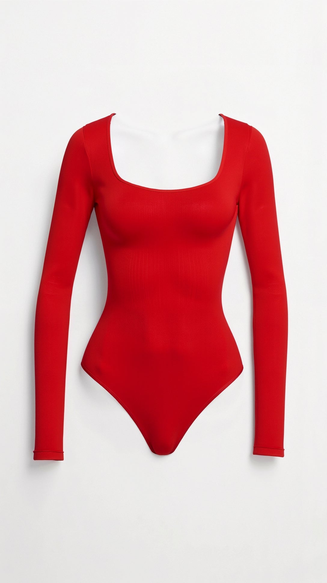 Women's Long Sleeve Square Neck Thong Bodysuit