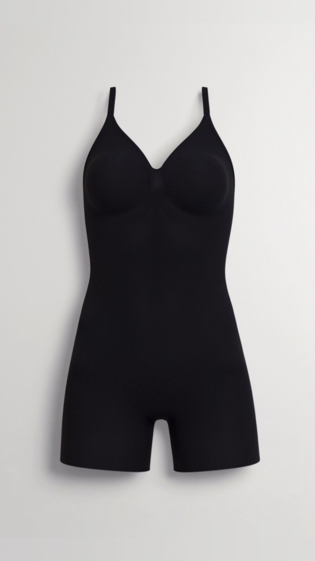 Women's Mid-Thigh Shaping Bodysuit with Built-In Cups