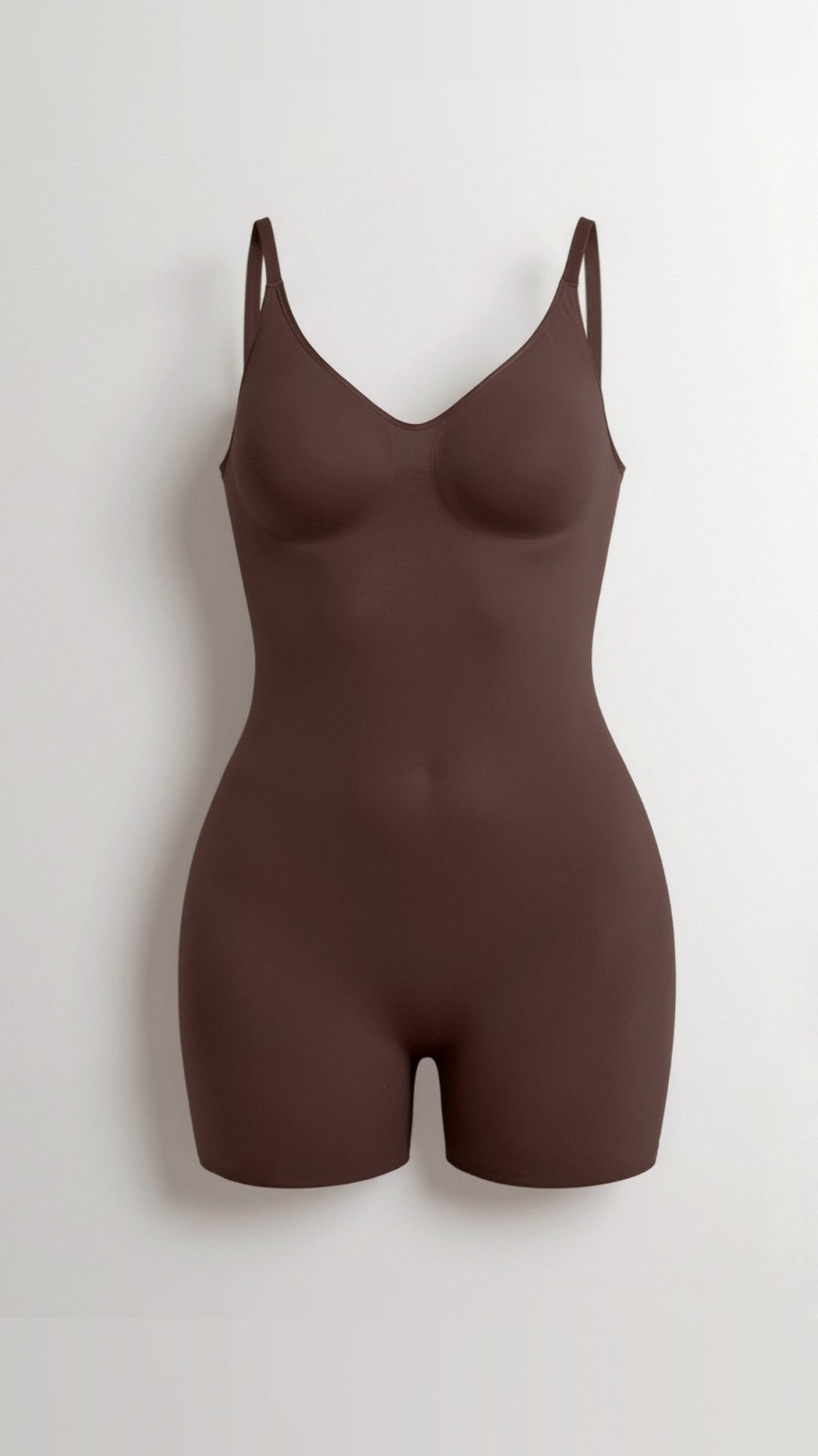 Women's Mid-Thigh Shaping Bodysuit with Built-In Cups
