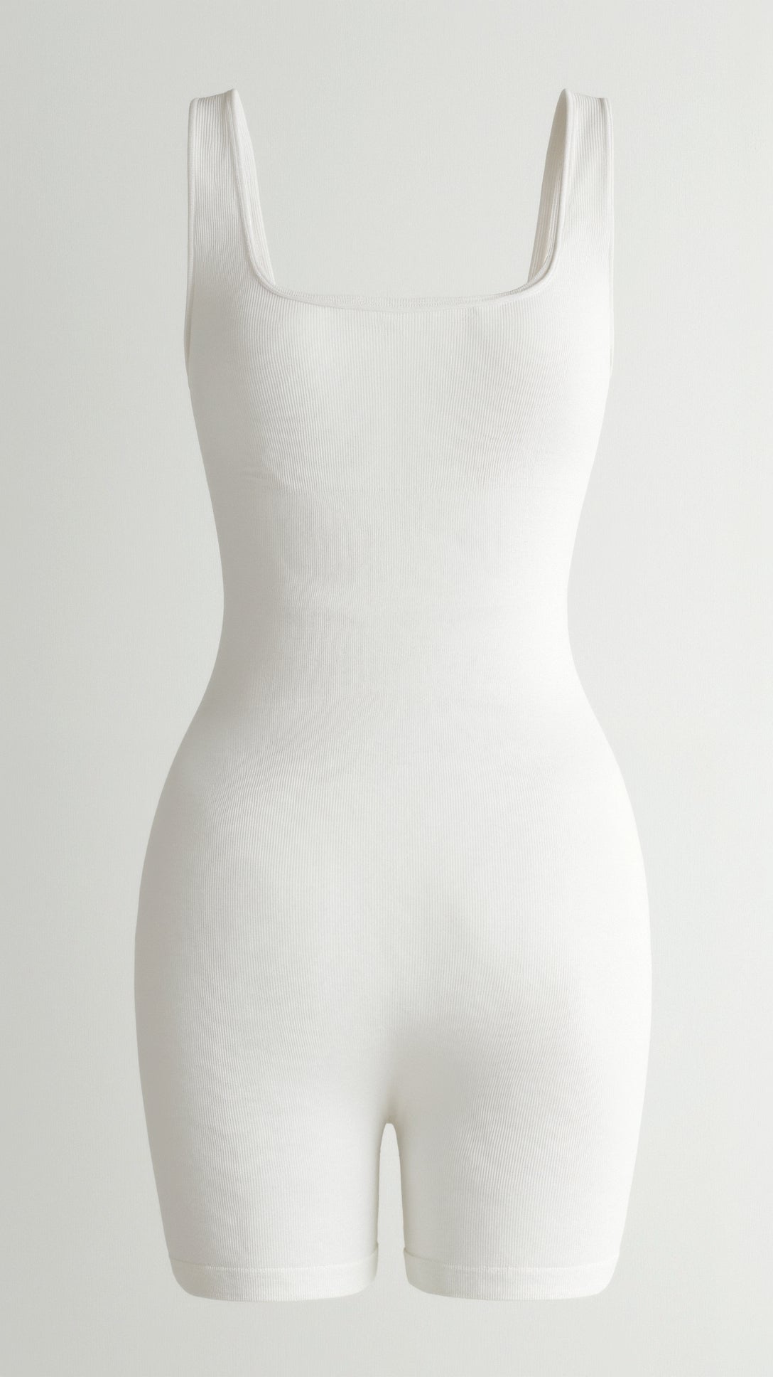 Women's Ribbed Square Neck Mid-Thigh Bodysuit