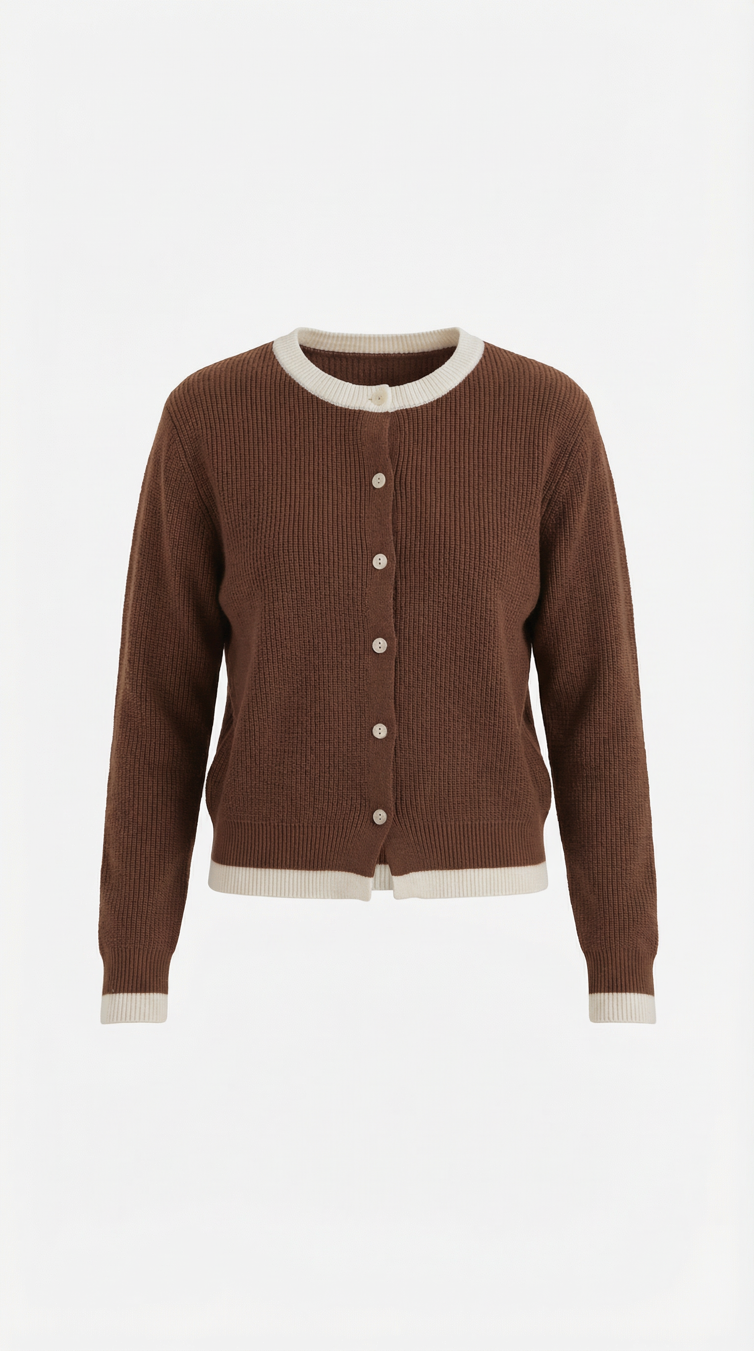 Wynona Women's Contrast Trim Button-Up Knit Cardigan