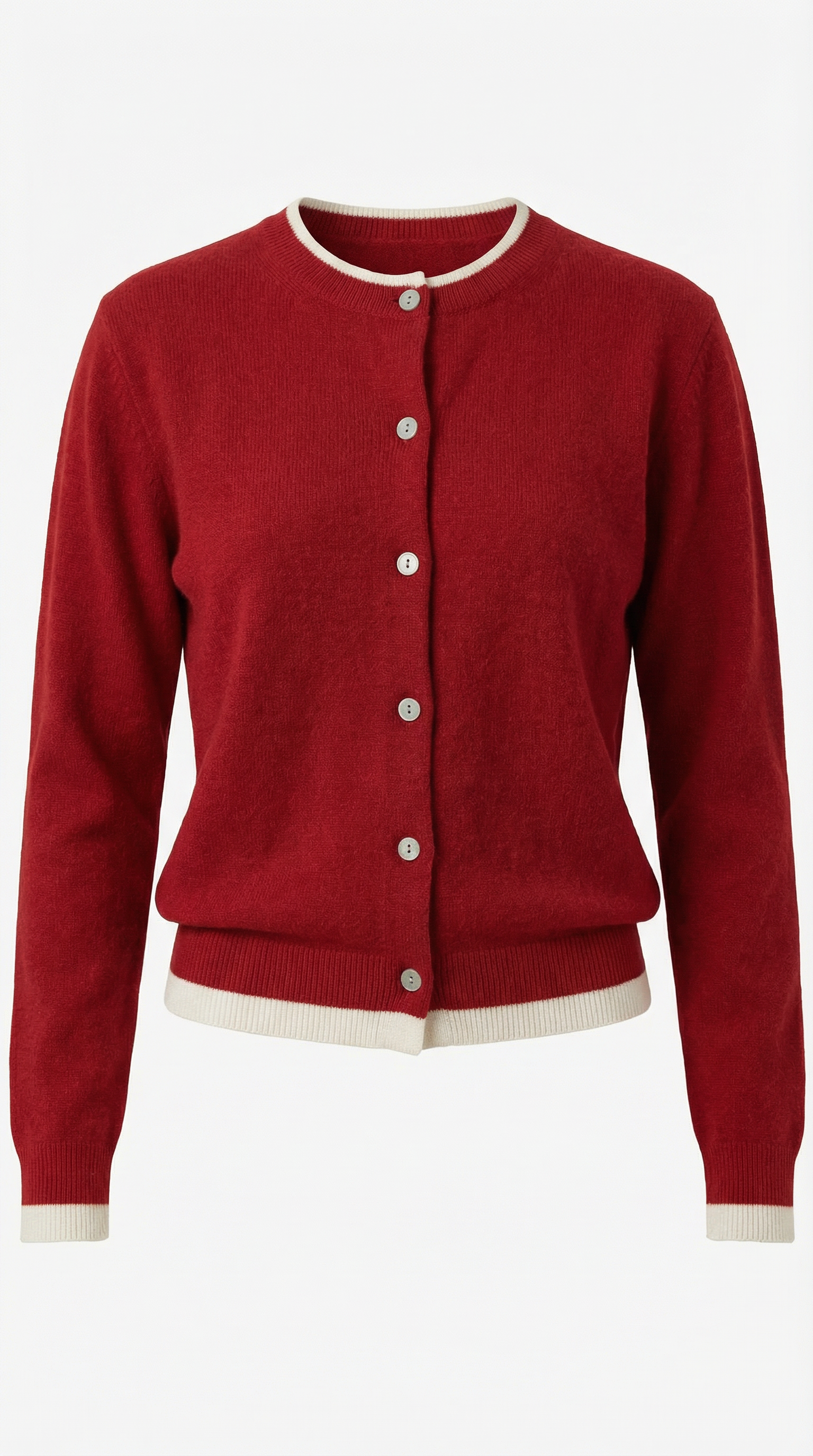Wynona Women's Contrast Trim Button-Up Knit Cardigan