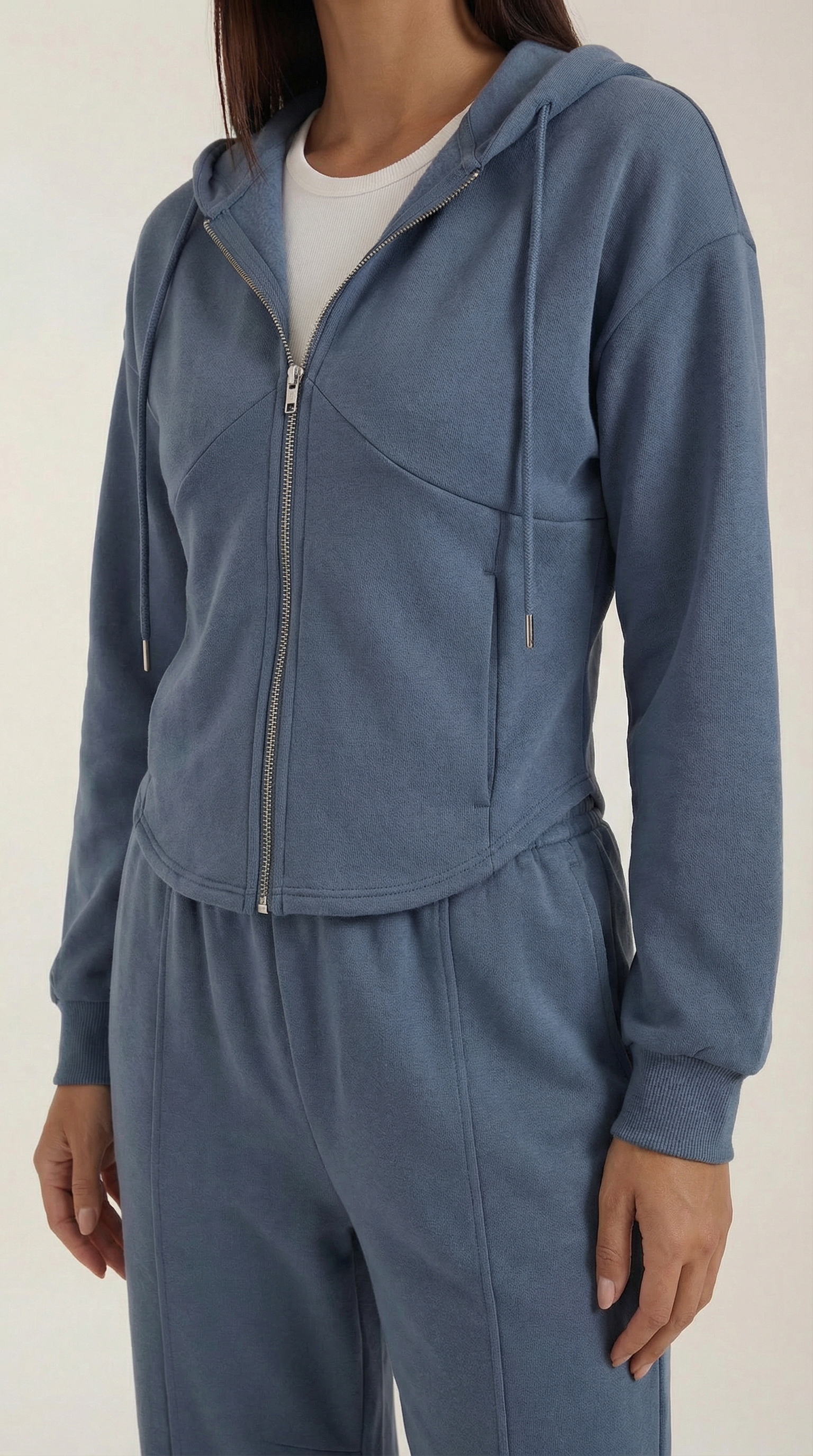 Yolanda Women's Zip Hoodie and Wide Leg Trousers Set
