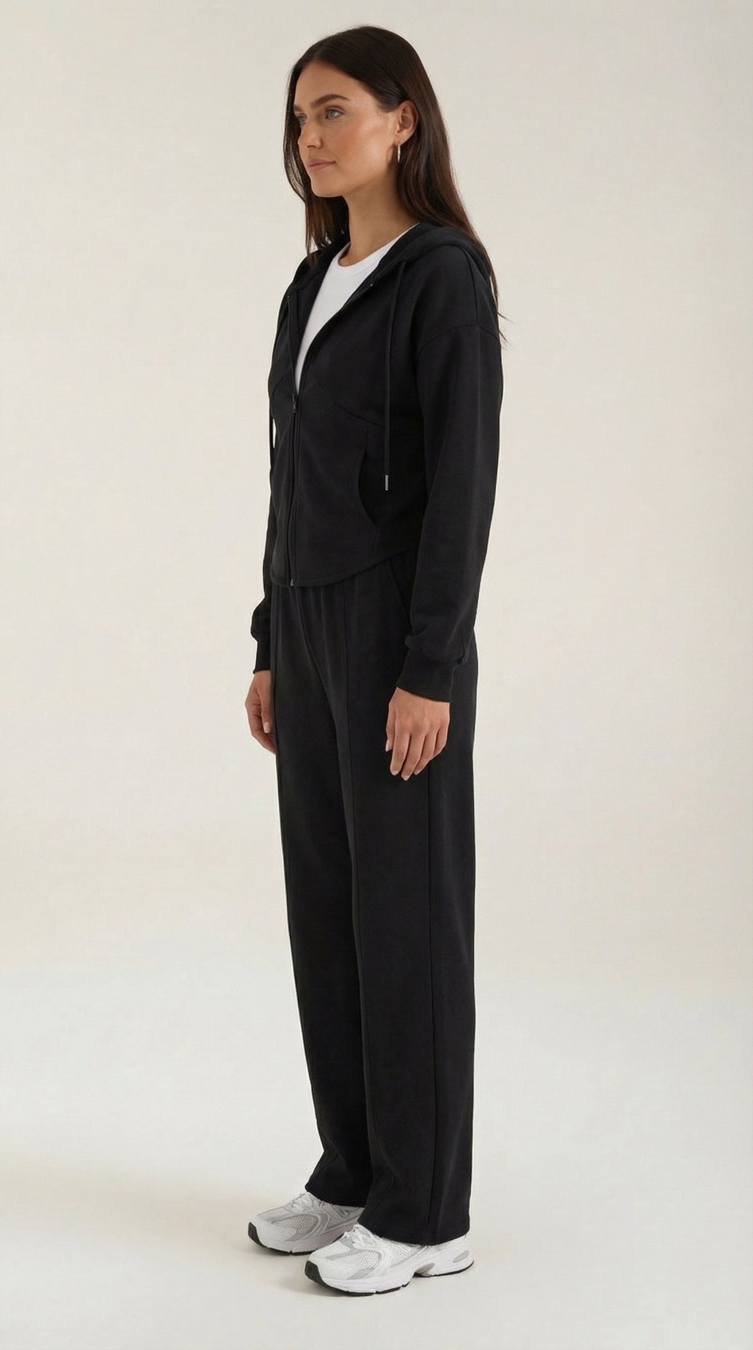 Yolanda Women's Zip Hoodie and Wide Leg Trousers Set