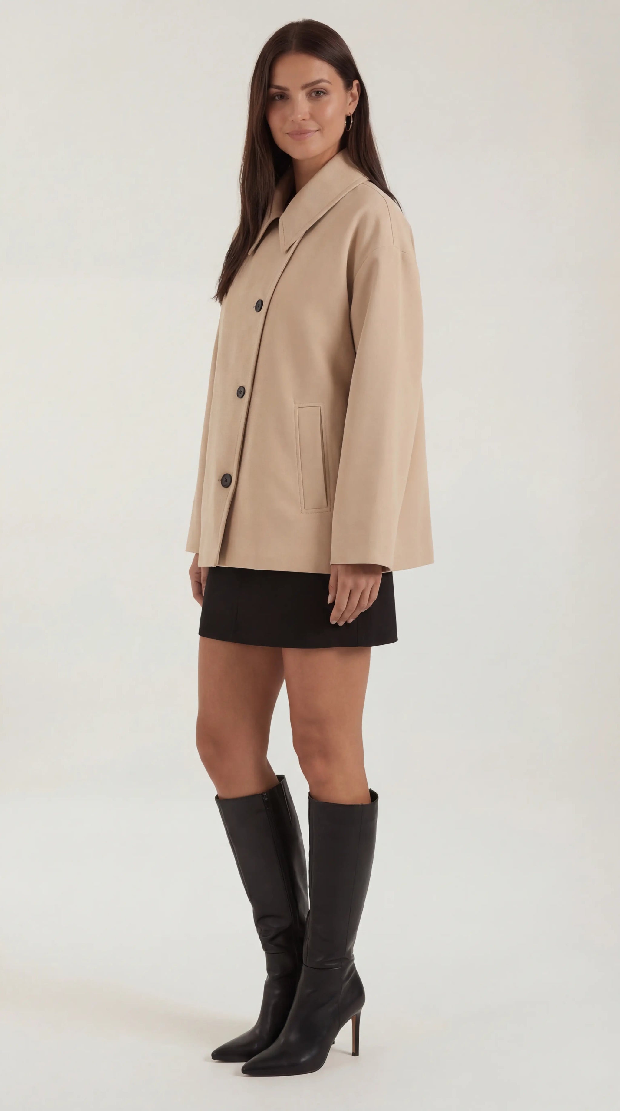 Amanda Women's Oversized Asymmetric Button Coat