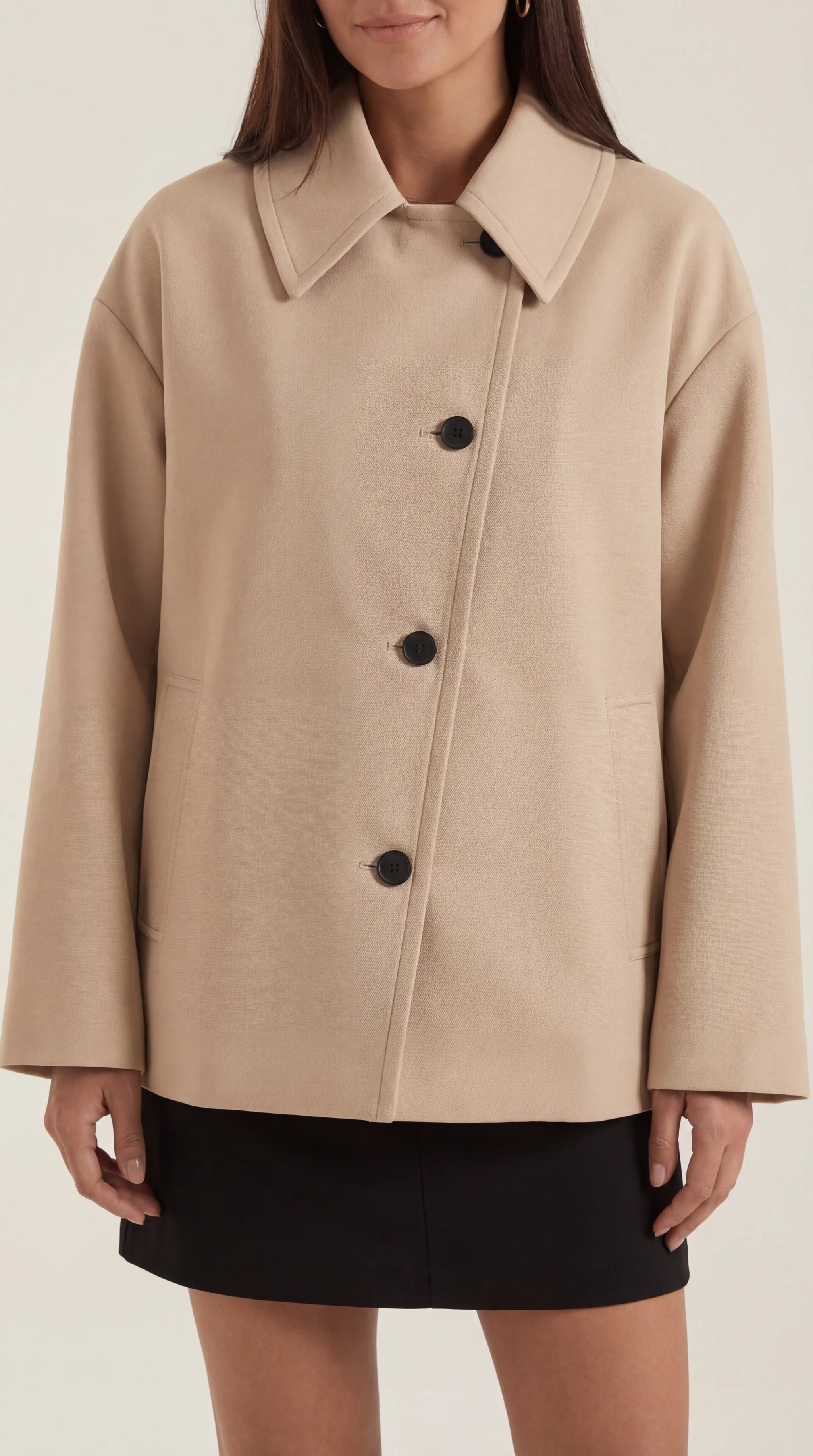 Amanda Women's Oversized Asymmetric Button Coat