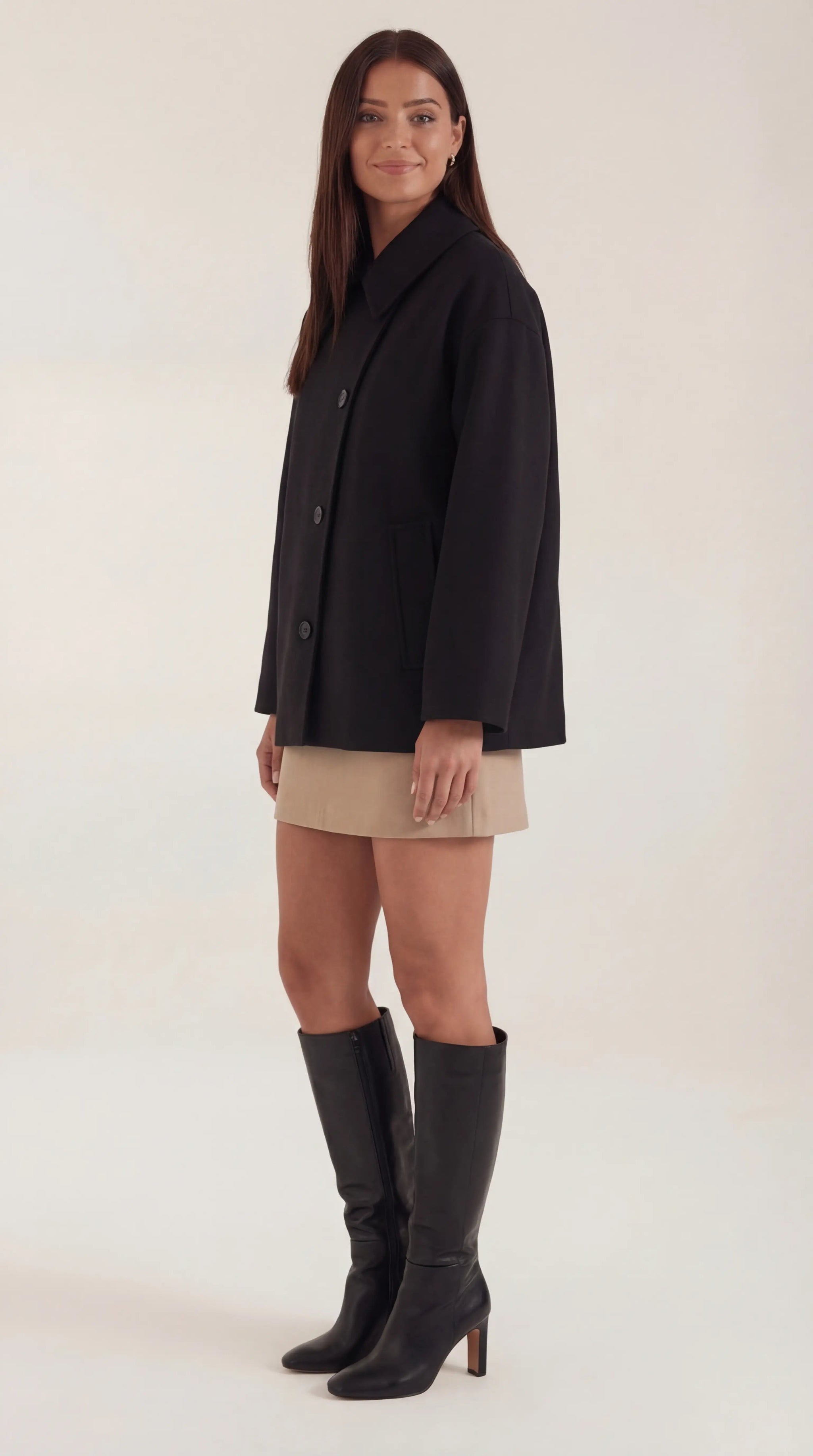 Amanda Women's Oversized Asymmetric Button Coat